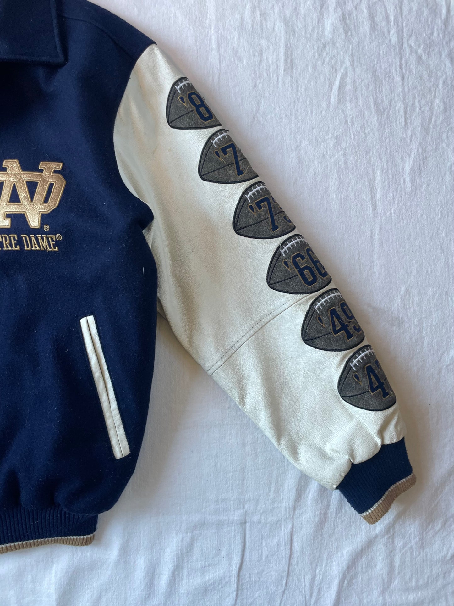 Vintage Notre Dame Nation Champions Varsity Jacket Large