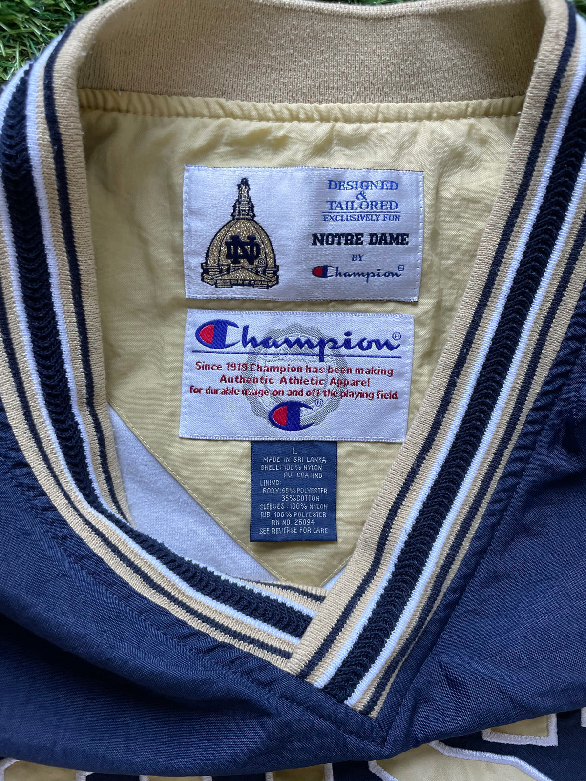 Vintage Notre Dame Irish Pullover Windbreaker Large