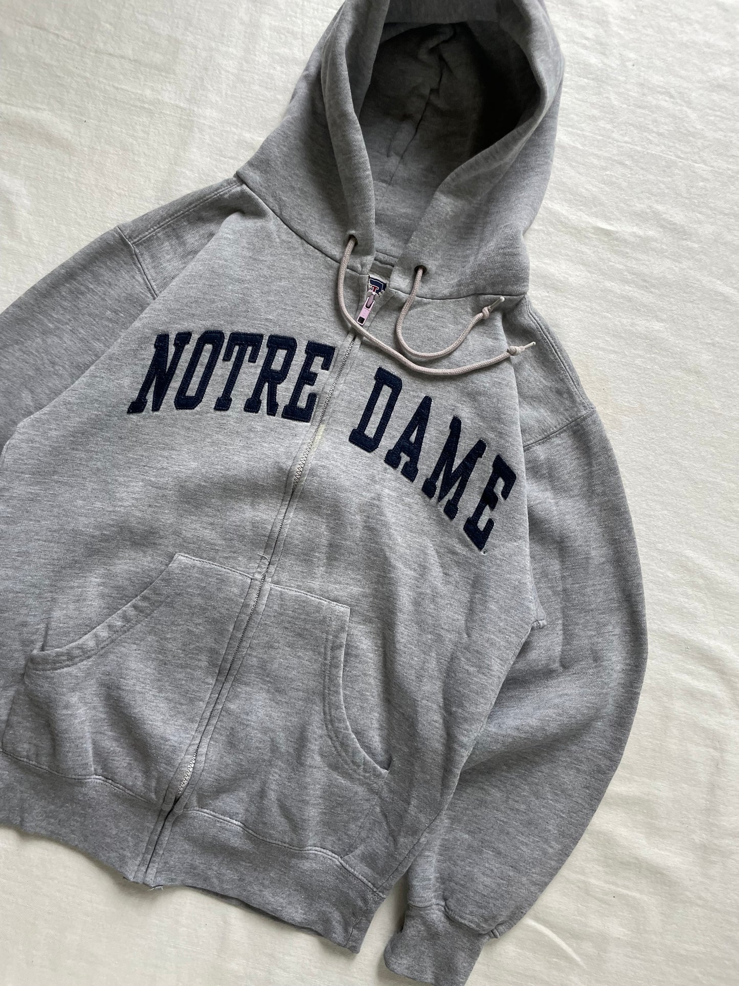 Vintage Notre Dame Zip Up Hoodie Small