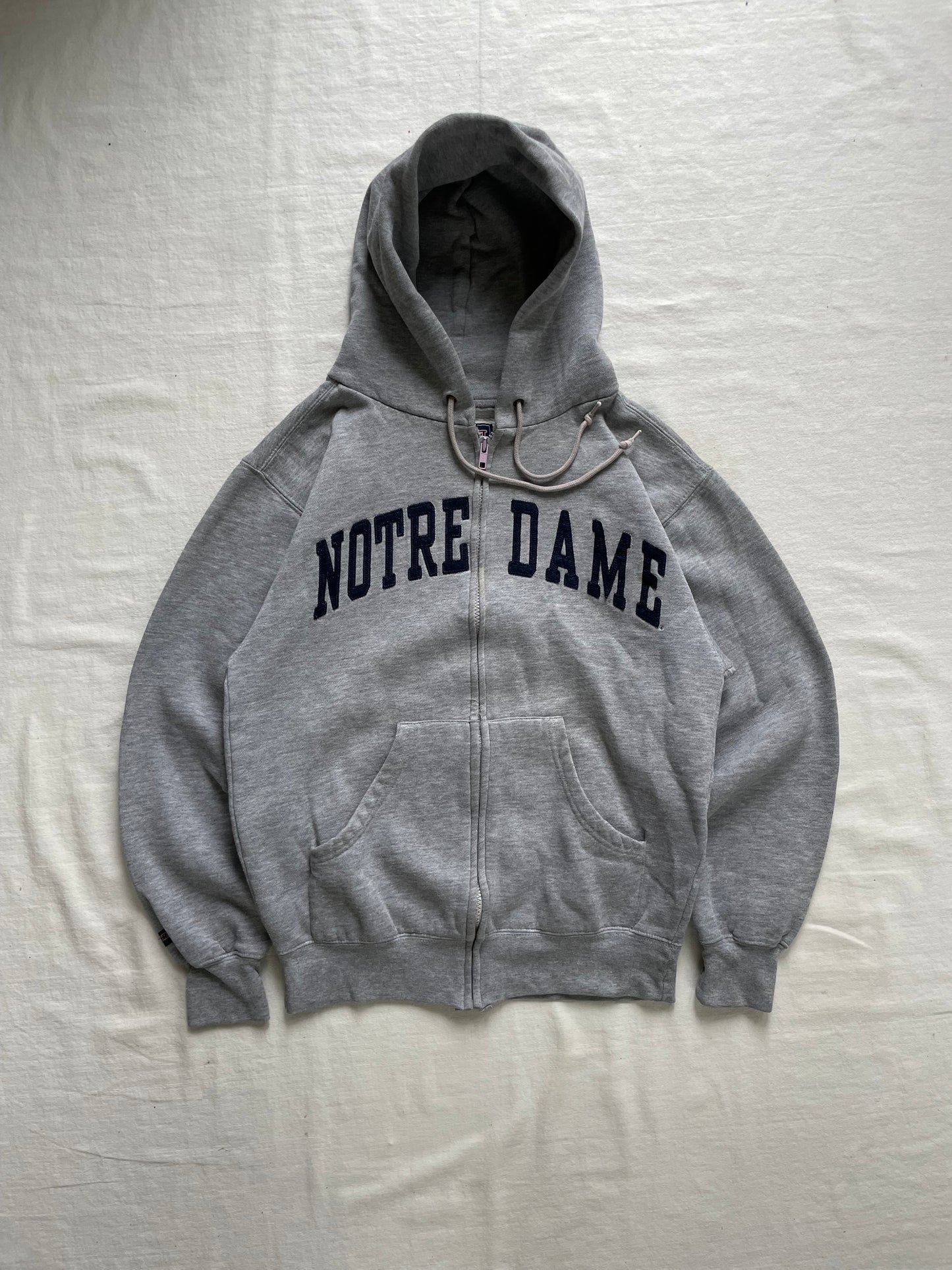 Vintage Notre Dame Zip Up Hoodie Small