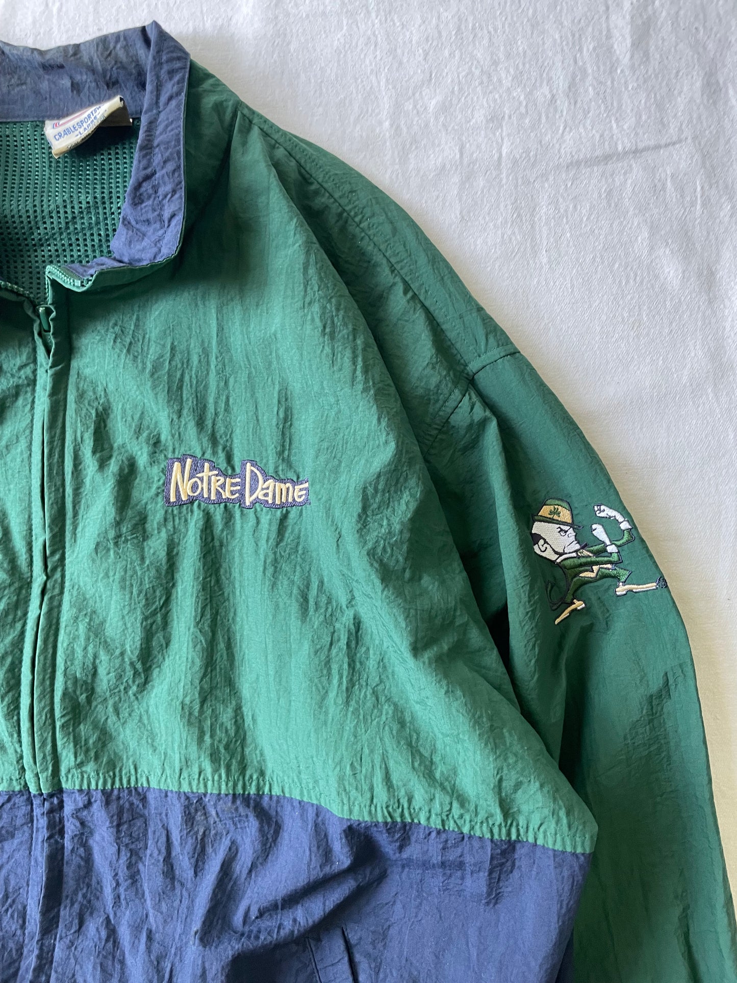 Vintage Notre Dame Windbreaker Jacket Large