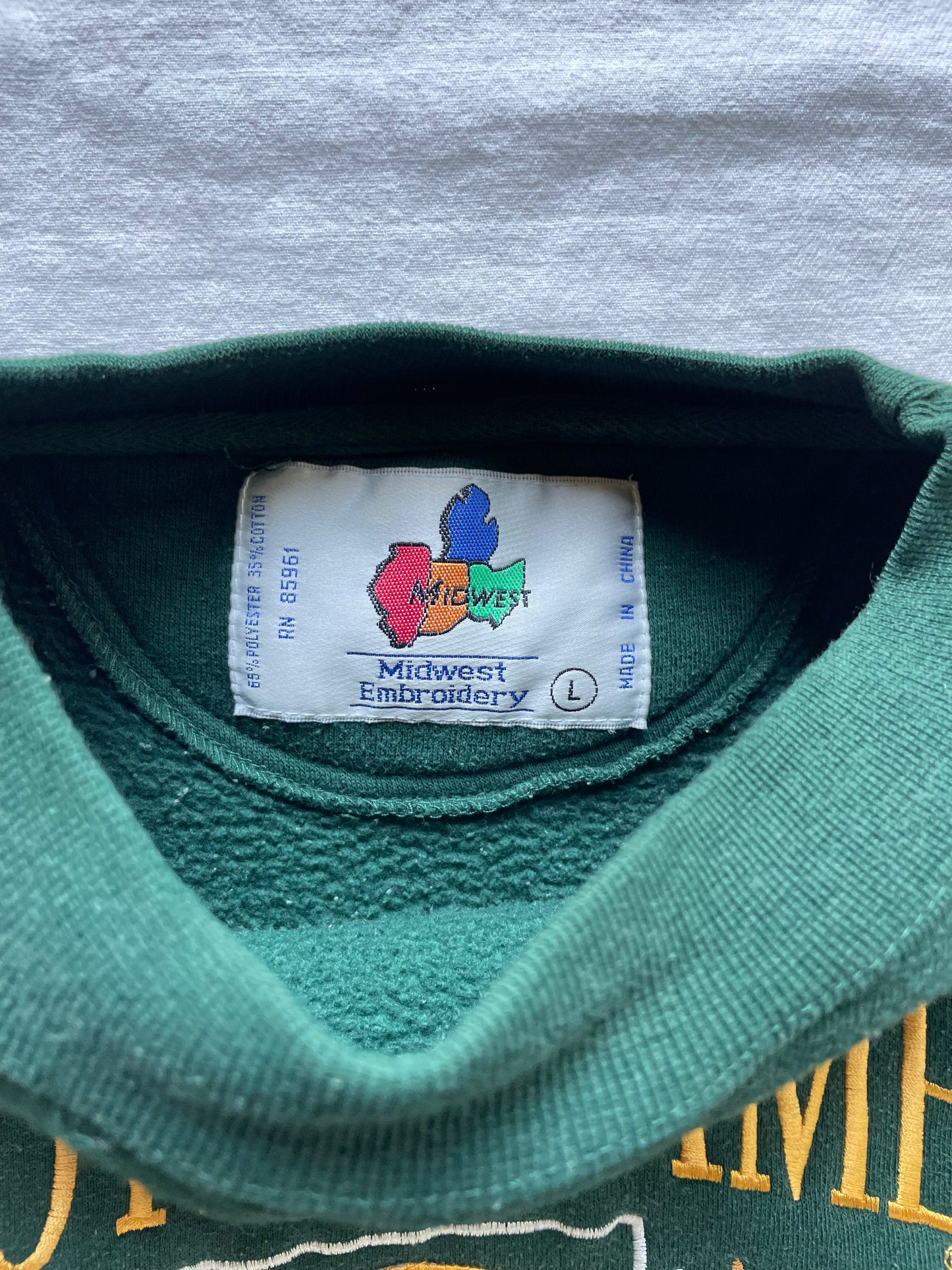 Vintage Notre Dame Green Crewneck Large