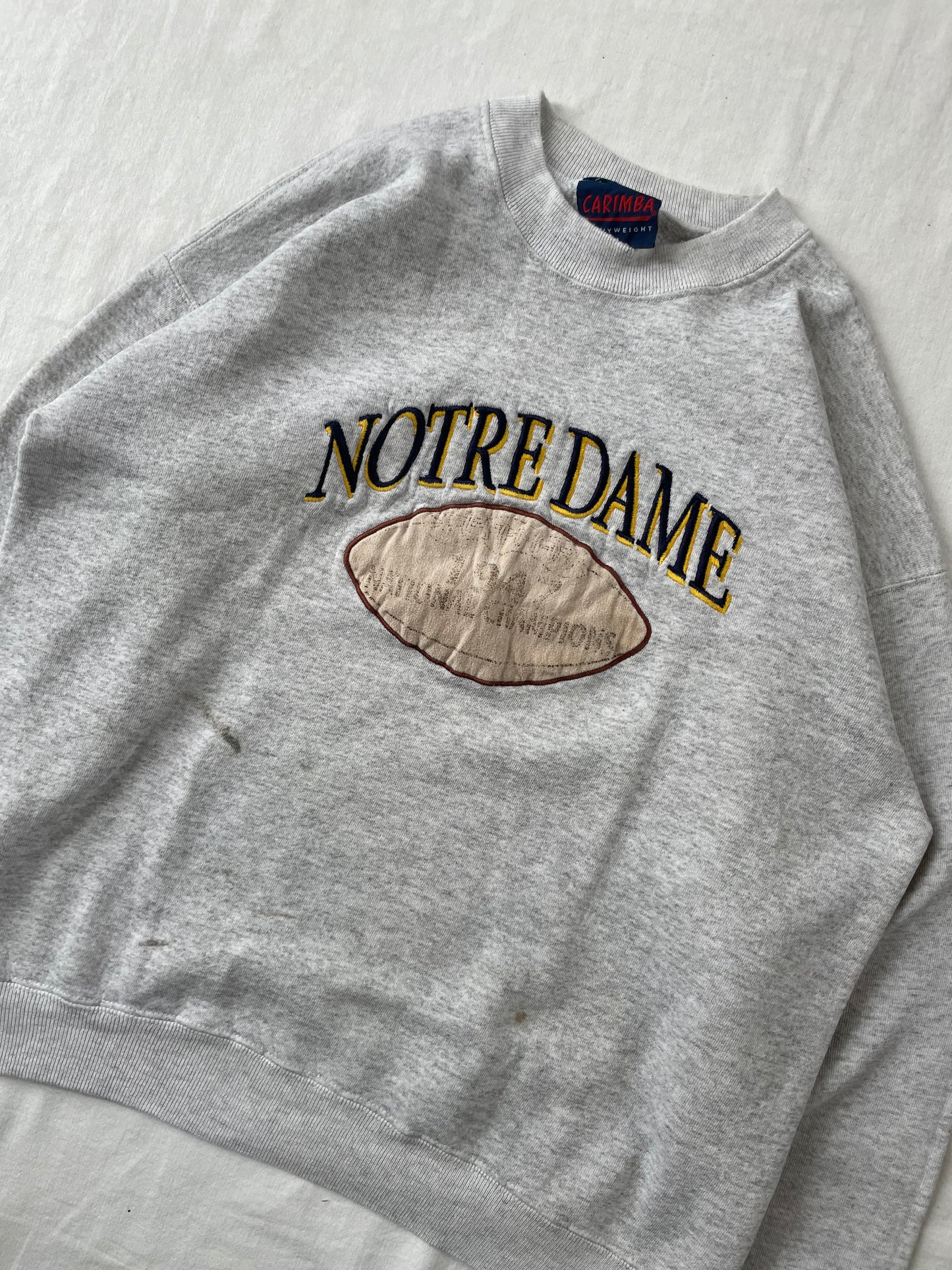 Vintage Notre Dame National Champions Football Crewneck XLarge