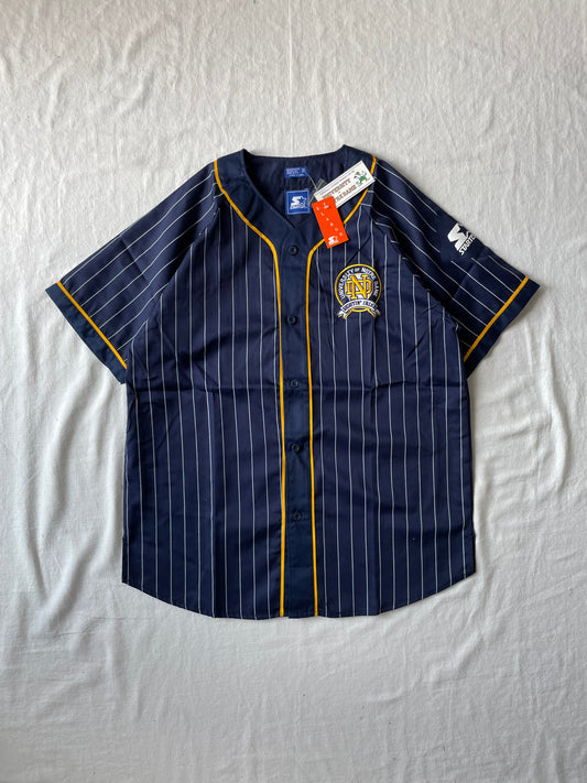 Vintage Brand New Notre Dame Pinstripe Baseball Jersey XLarge