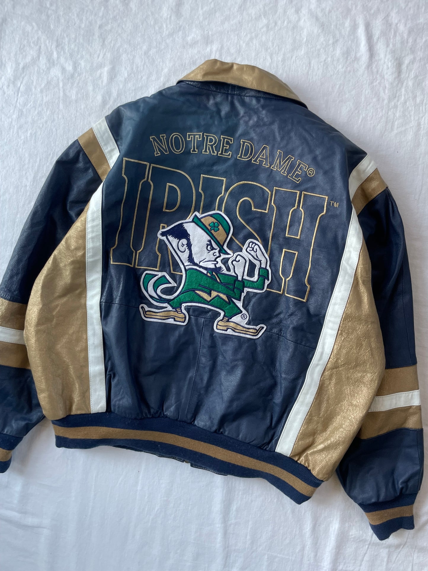Vintage Notre Dame Leather Jacket 2XL