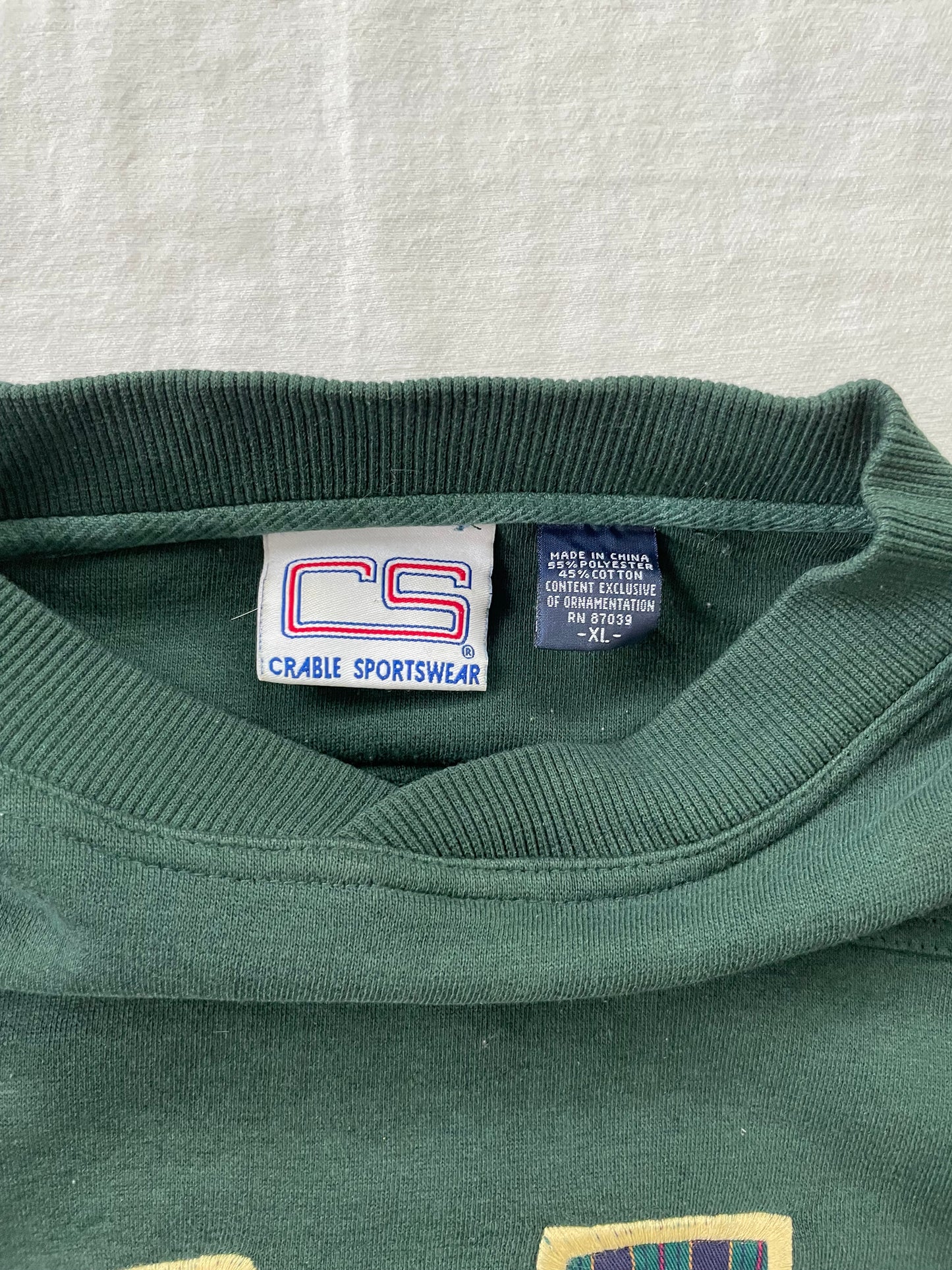 Vintage Notre Dame Green Crewneck XLarge