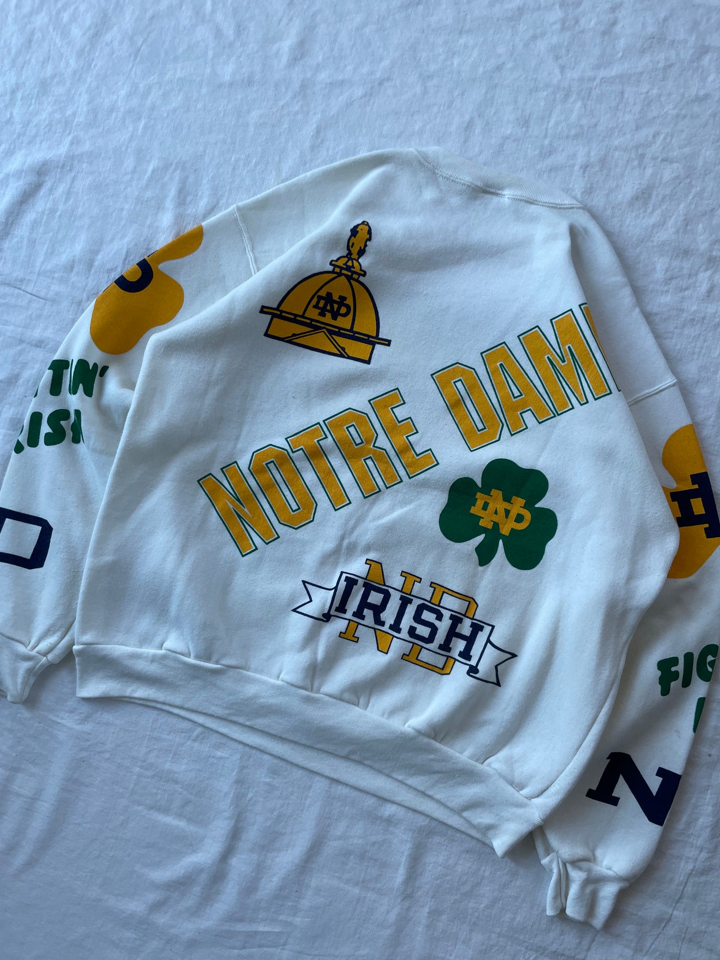 Vintage Notre Dame Fightin’ Irish AOP Crewneck XLarge