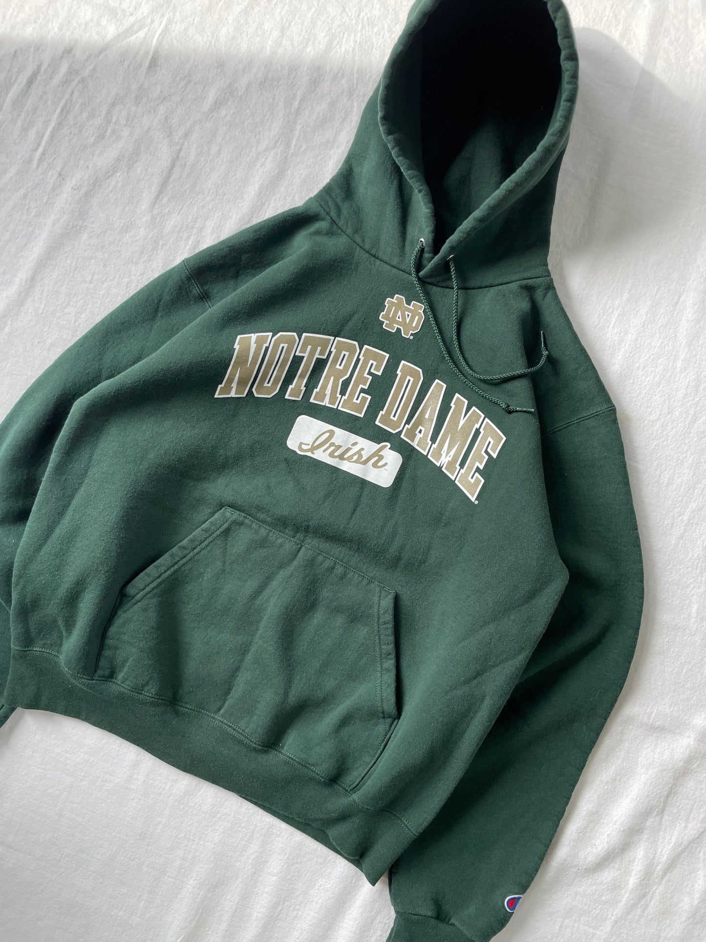 Vintage Notre Dame Irish Hoodie Medium