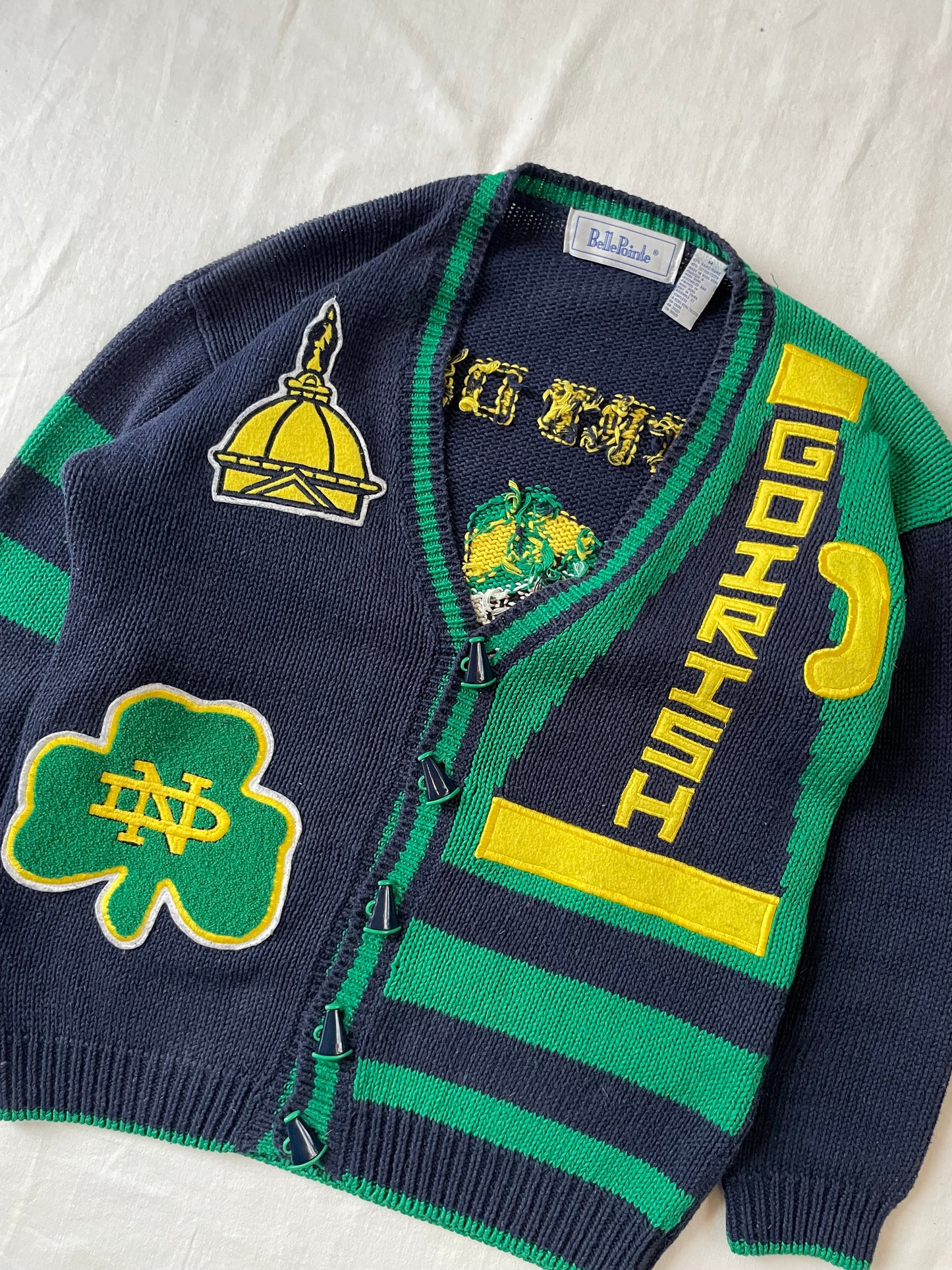 Vintage Notre Dame Cardigan Sweater Medium