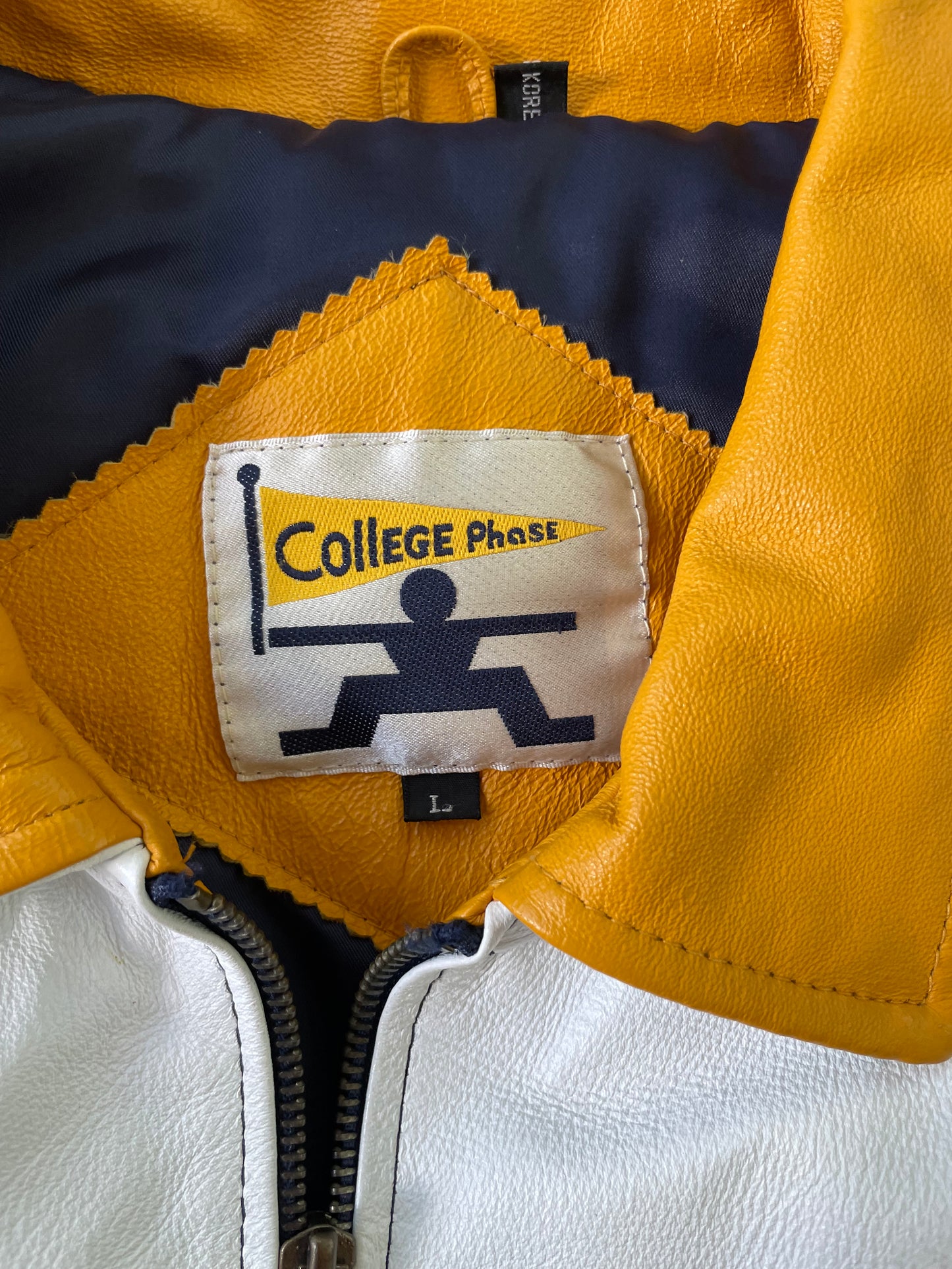 Vintage Notre Dame Leather Bomber Jacket Large