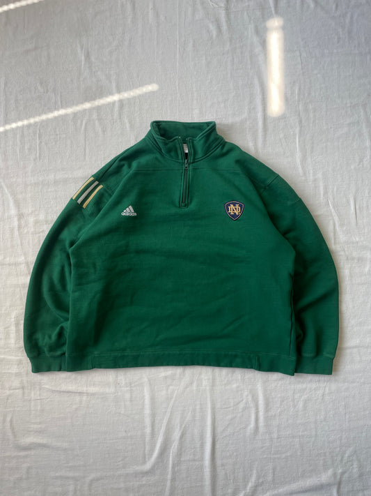 Vintage Notre Dame Adidas Quarter Zip XLarge