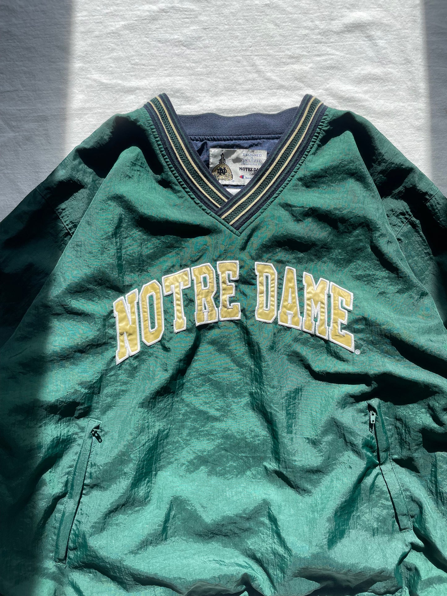 Vintage Notre Dame Green Pullover Windbreaker Large/XLarge