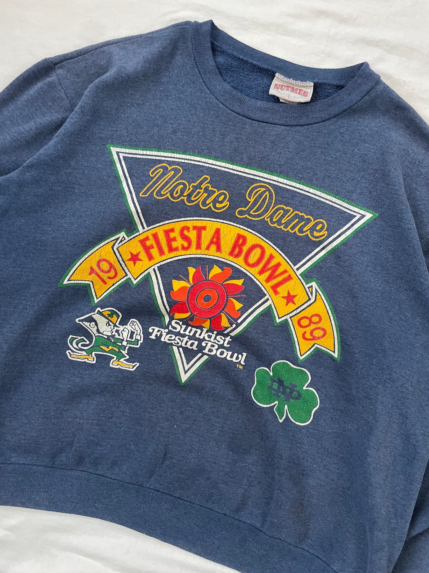 Vintage 1989 Notre Dame Fiesta Bowl Crewneck Large
