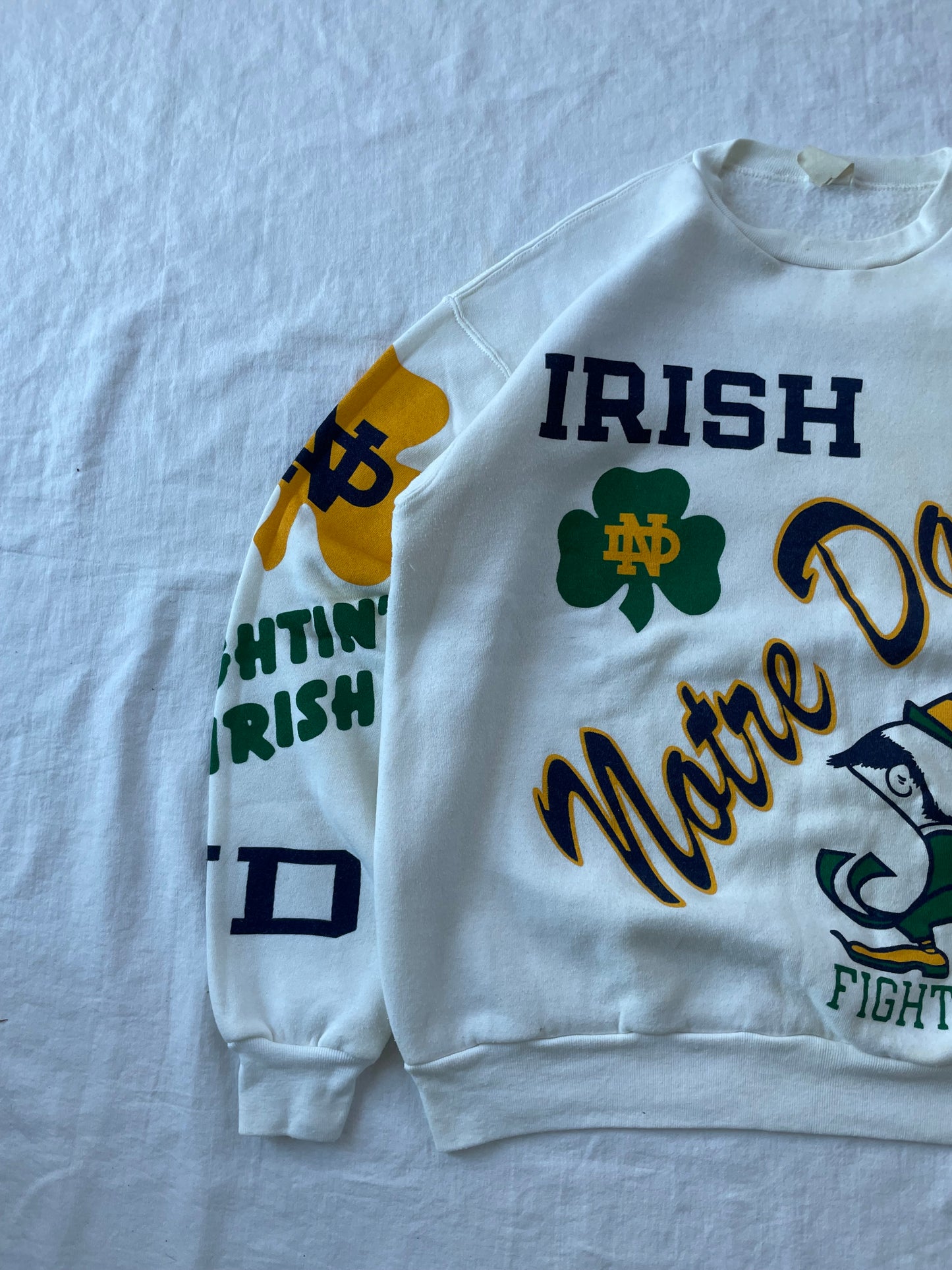 Vintage Notre Dame Fightin’ Irish AOP Crewneck XLarge