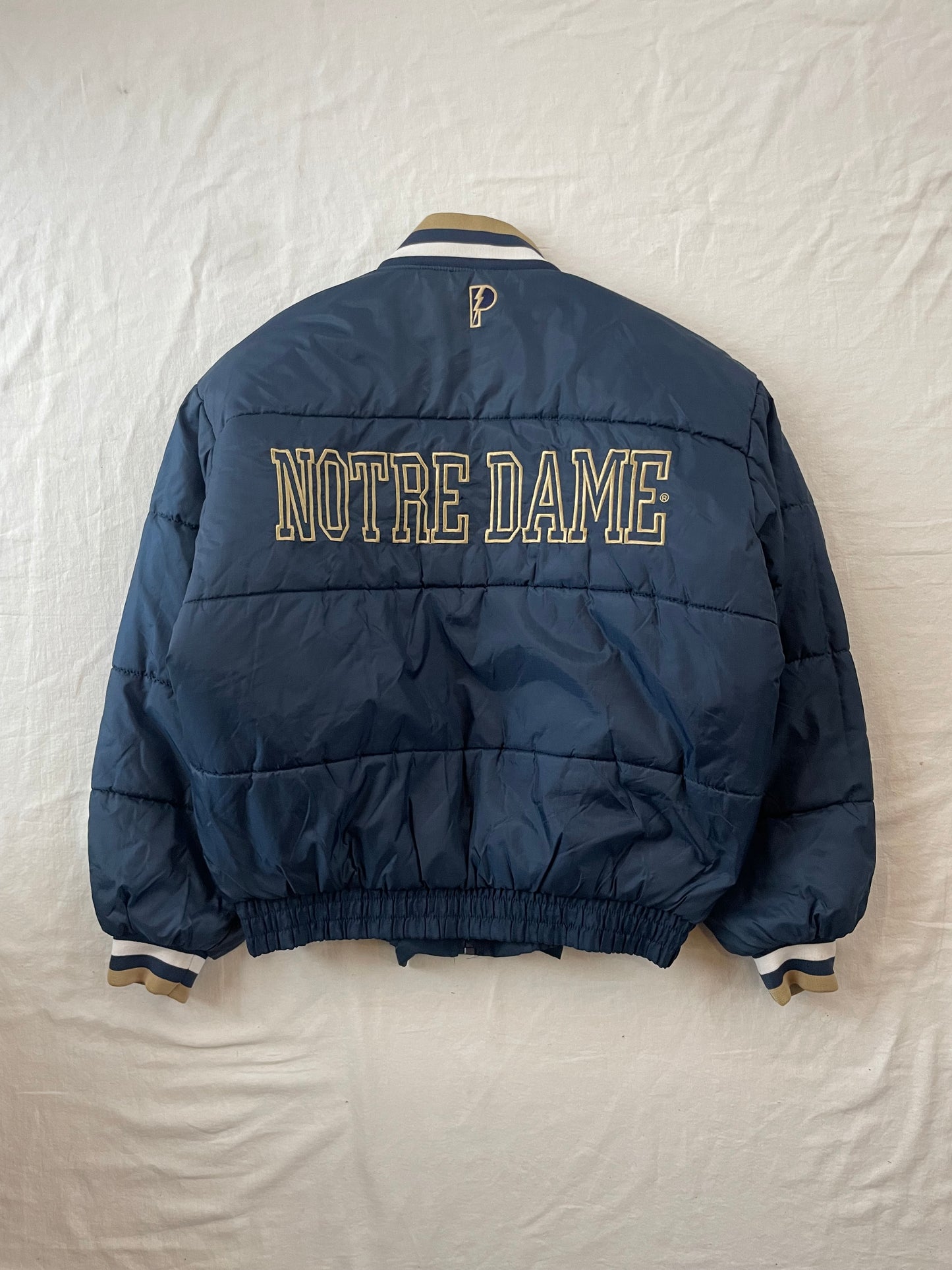 Vintage Notre Dame Reversible Puffer Jacket Large
