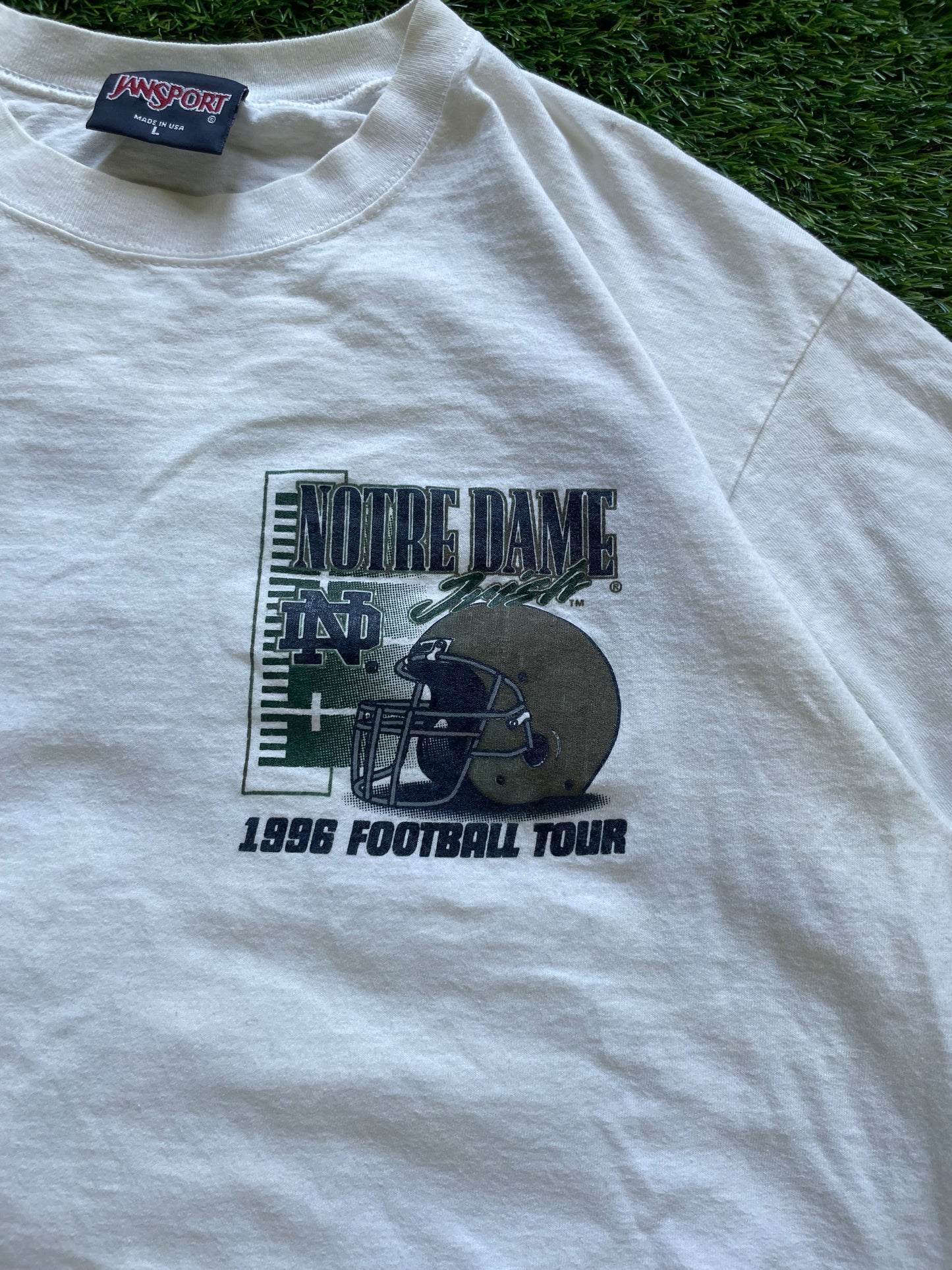 Vintage Notre Dame 1996 Victory Tour Football Tee Large