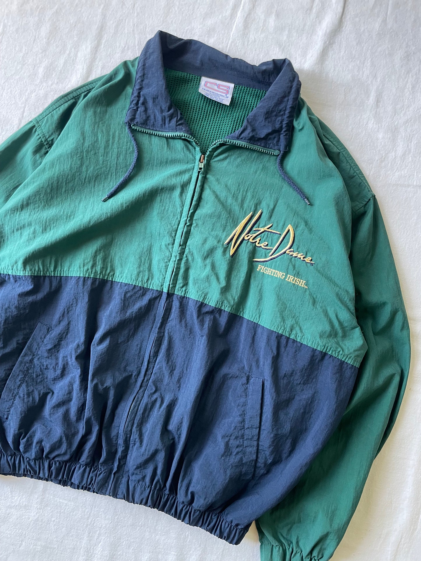 Vintage Notre Dame Windbreaker Jacket Large