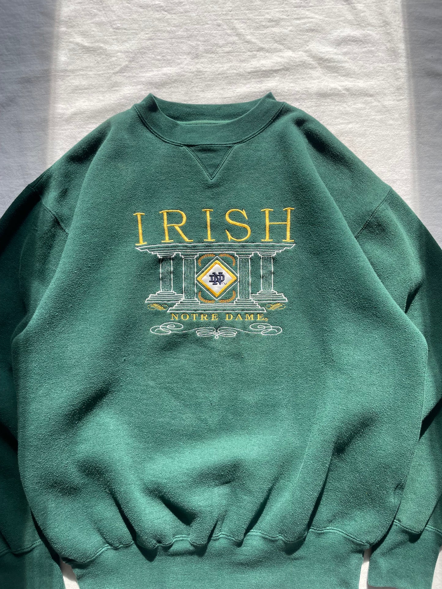 Vintage Notre Dame Irish Green Crewneck Medium