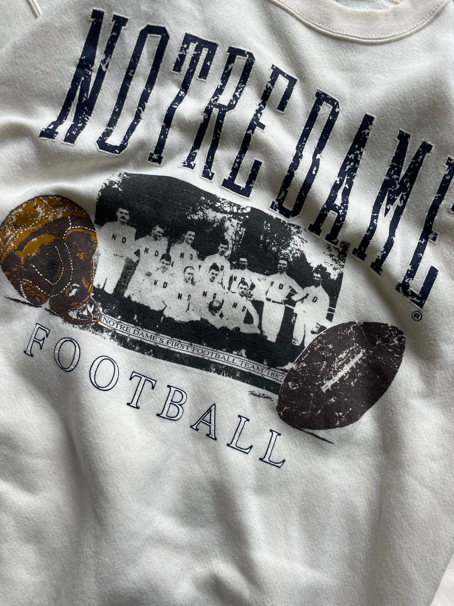 Vintage Notre Dame Football Crewneck Sweatshirt Large/XLarge