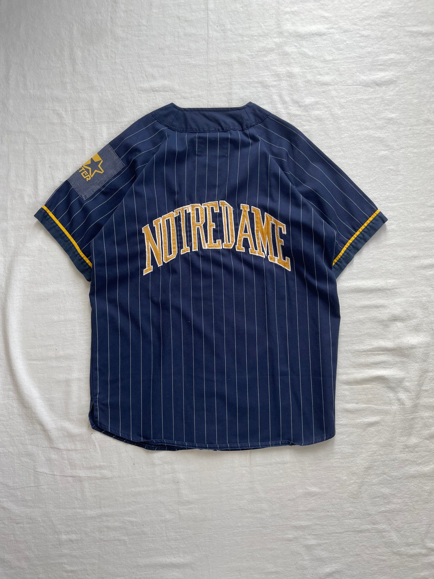 Vintage Notre Dame Pinstripe Baseball Jersey Large