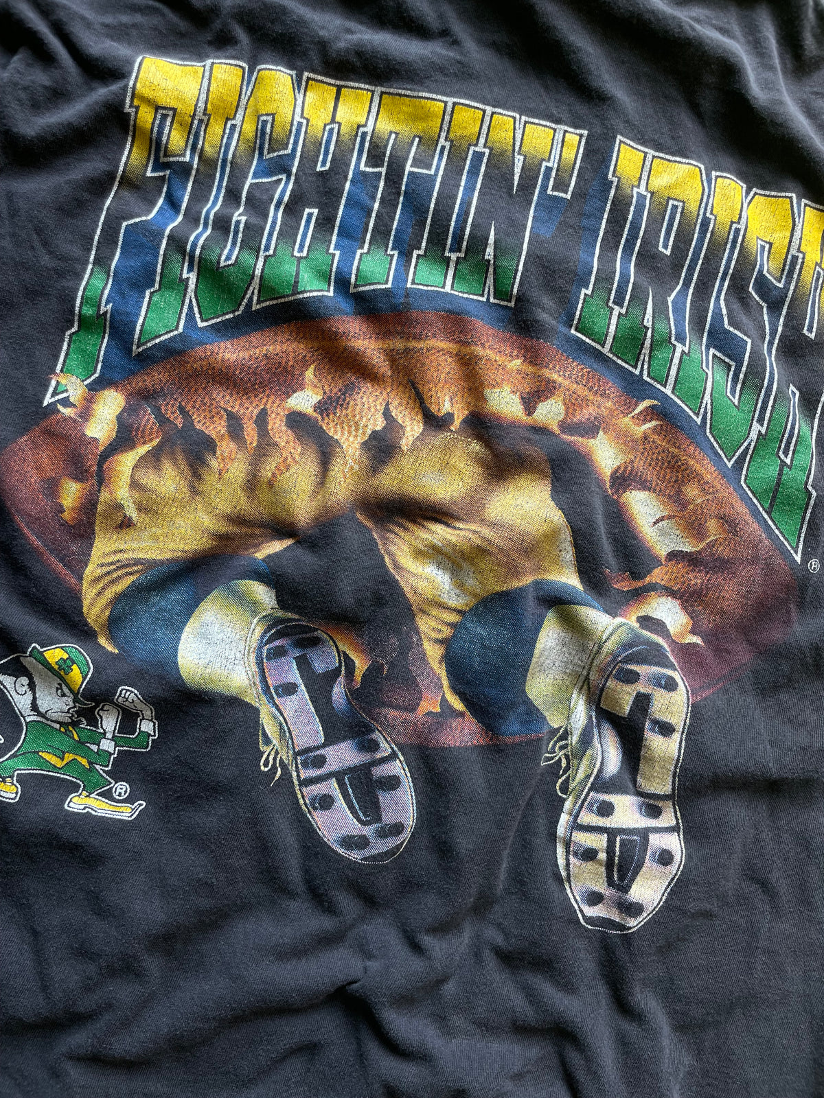 Vintage Notre Dame Football Double Sided Tee Large