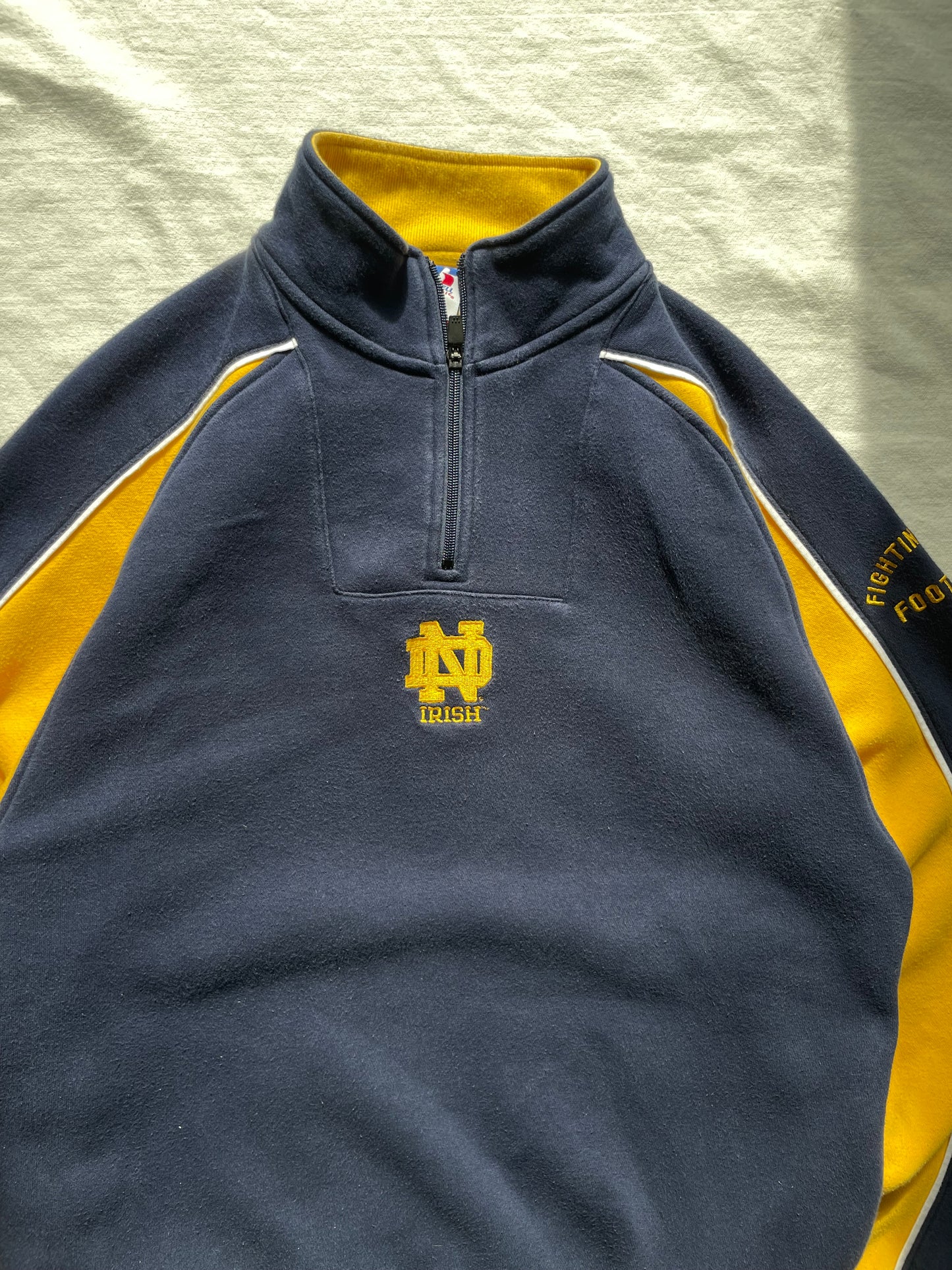 Vintage Notre Dame Quarter Zip Sweatshirt Medium