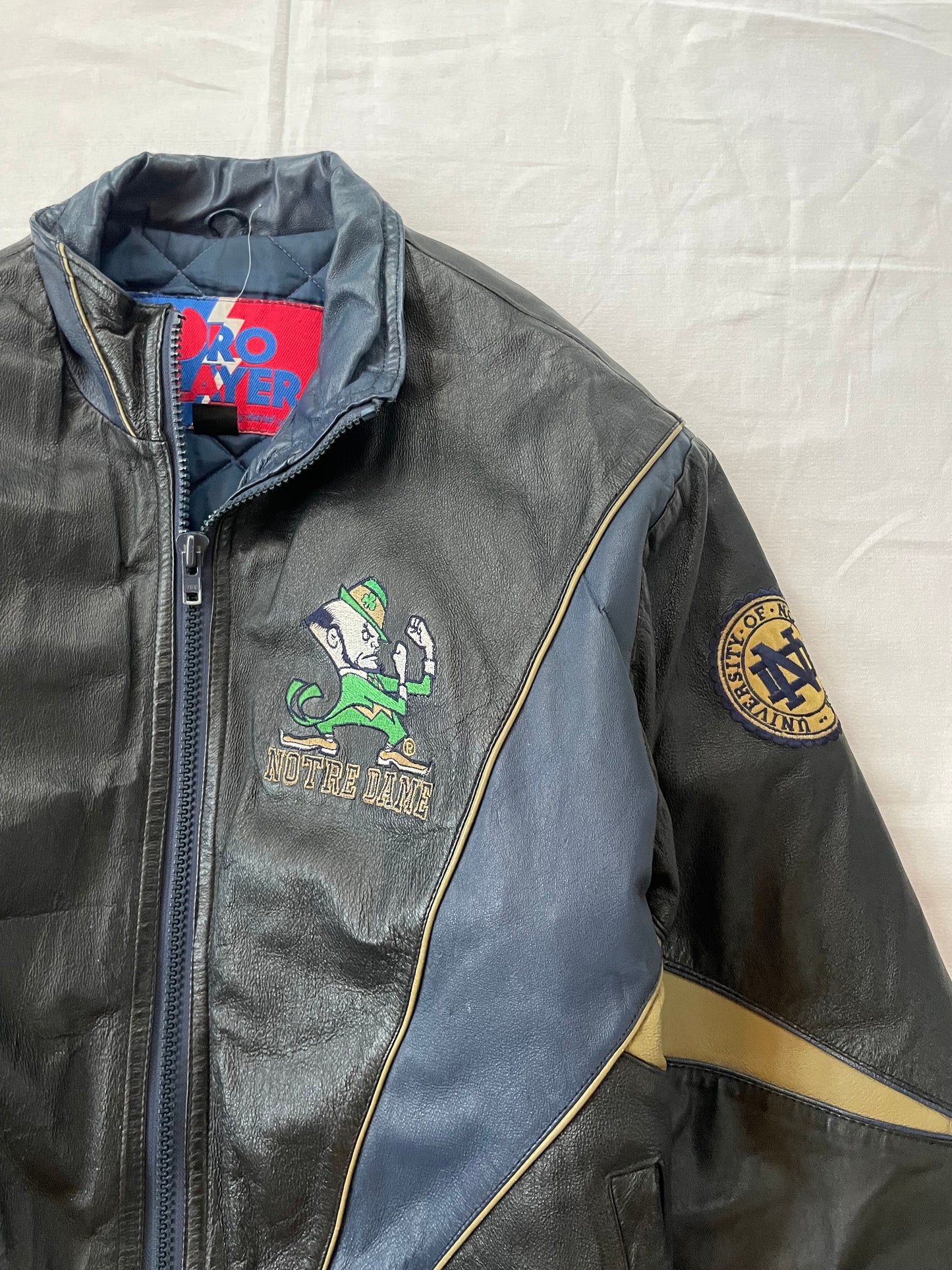 Vintage Notre Dame Leather Jacket Medium