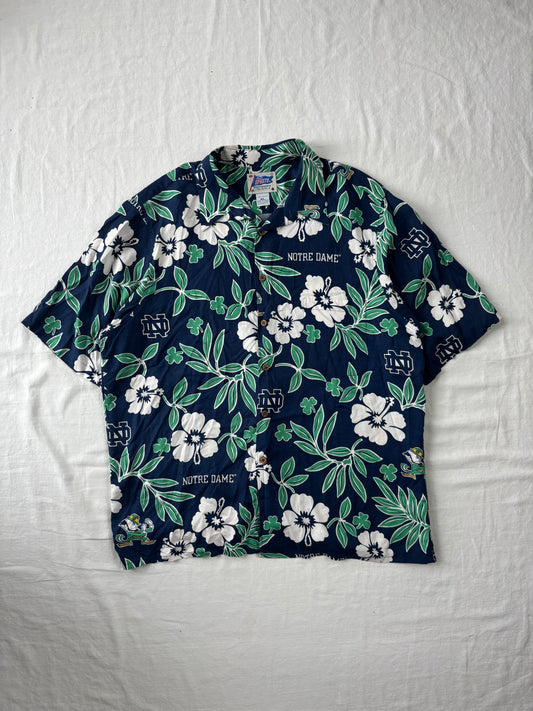 Vintage Notre Dame Hawaiian Shirt XLarge