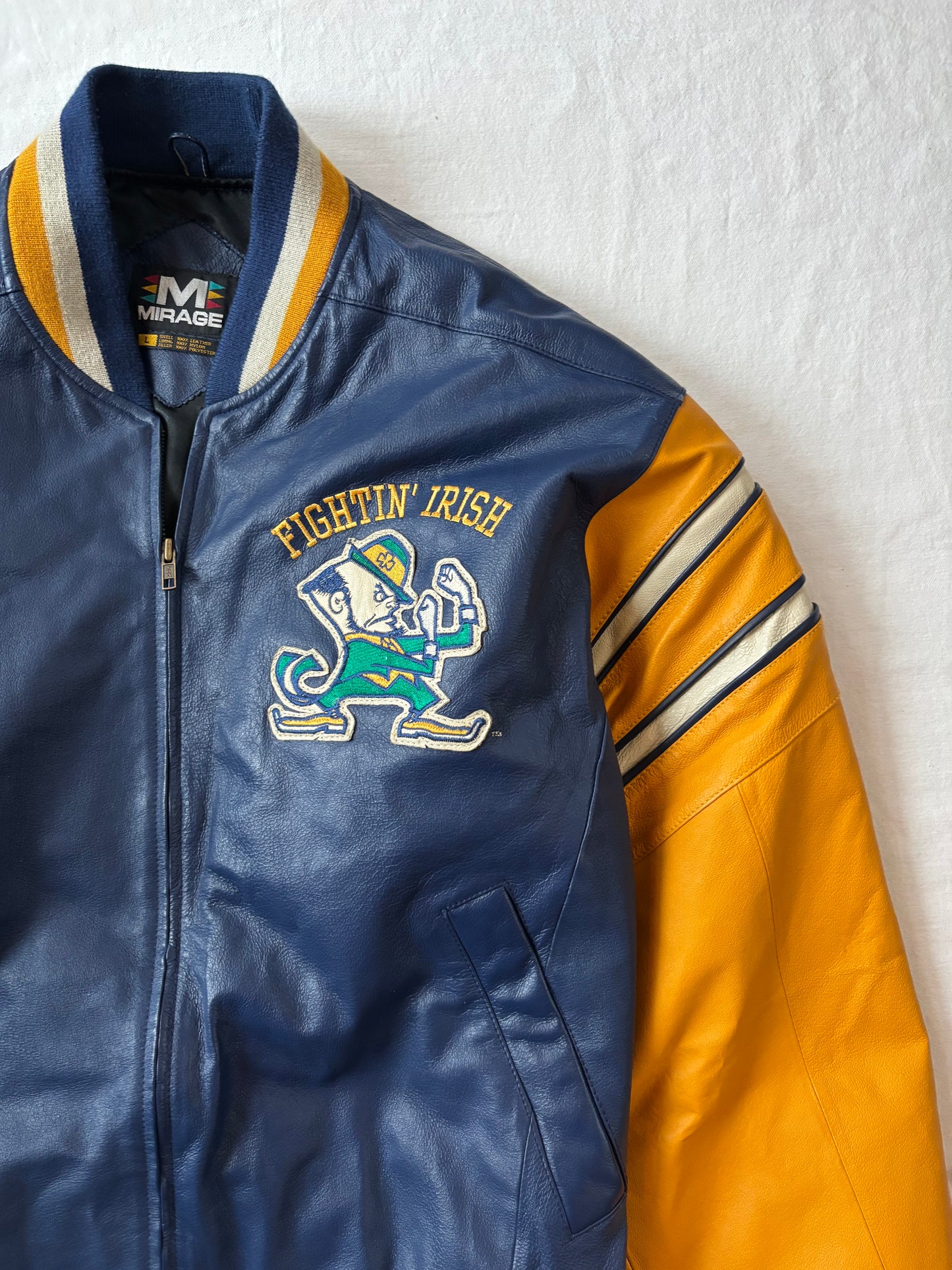 Vintage Notre Dame Leather Jacket Large