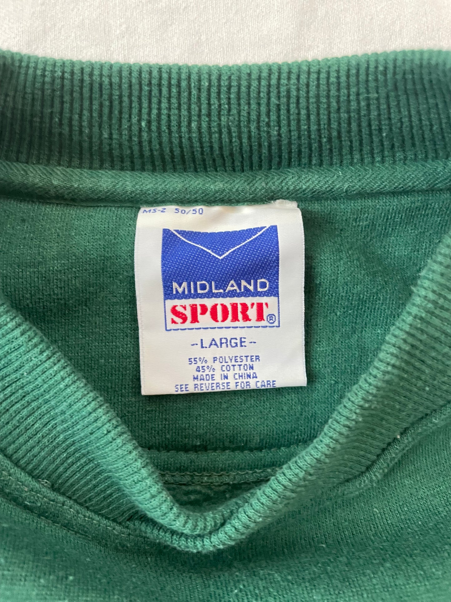 Vintage Notre Dame Green Crewneck Large