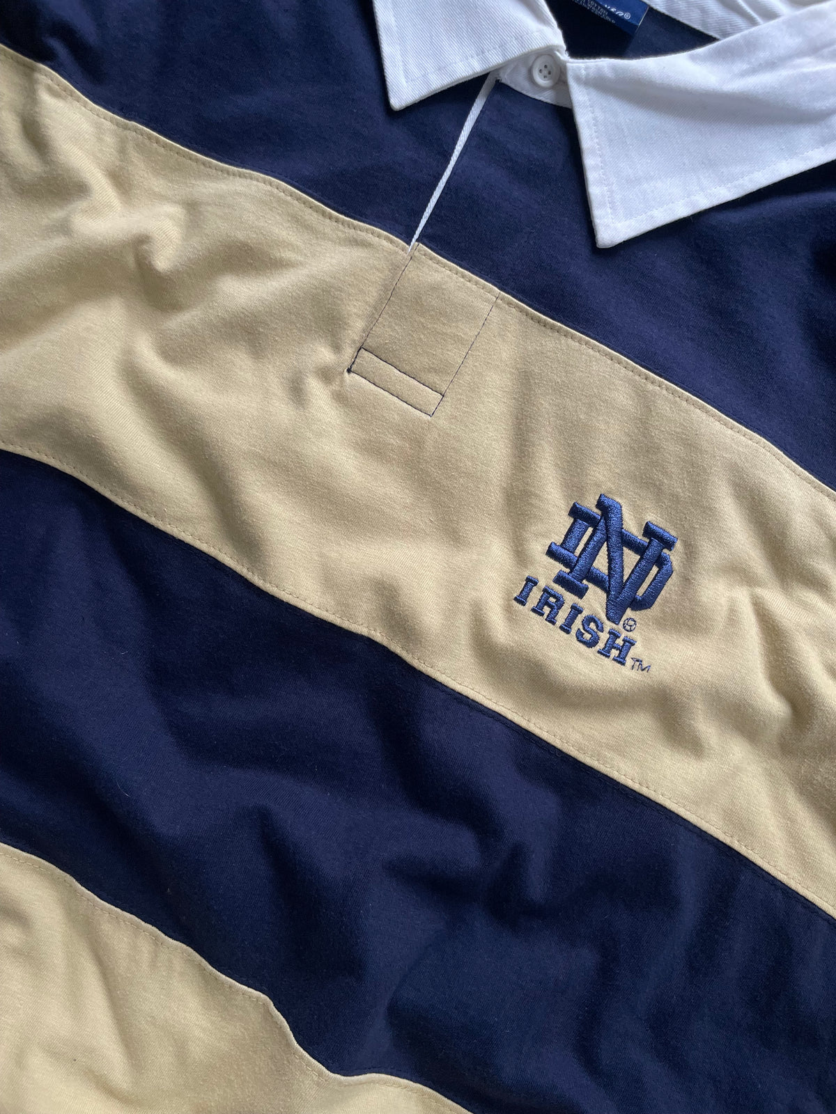 Vintage Notre Dame Rugby Polo Large