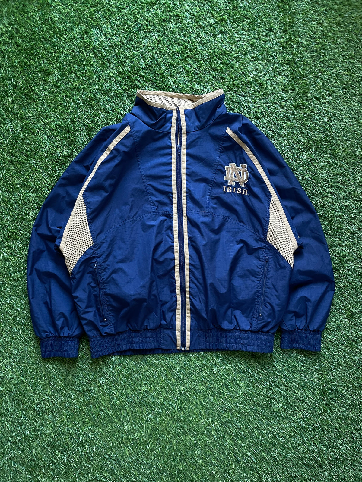 Vintage Notre Dame Irish Windbreaker Jacket XLarge