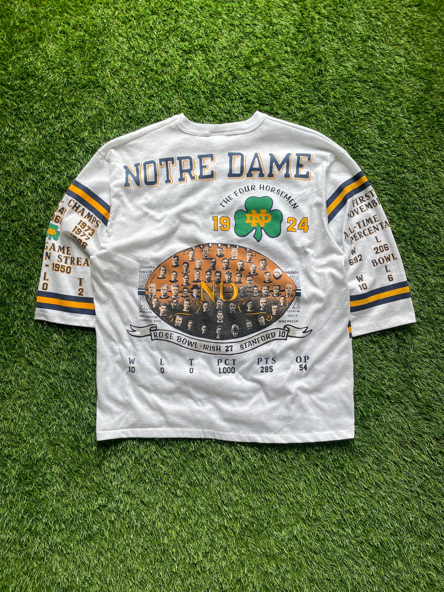 Vintage Notre Dame Football National Championship 3/4 Quarter Shirt XLarge