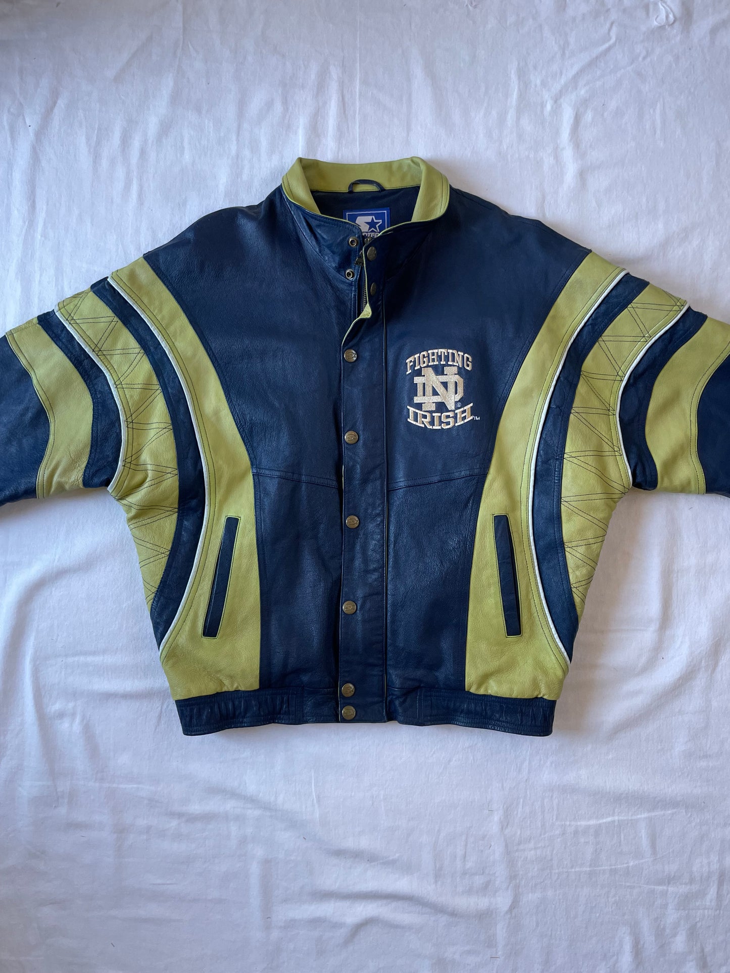 Vintage Notre Dame Leather Jacket Large