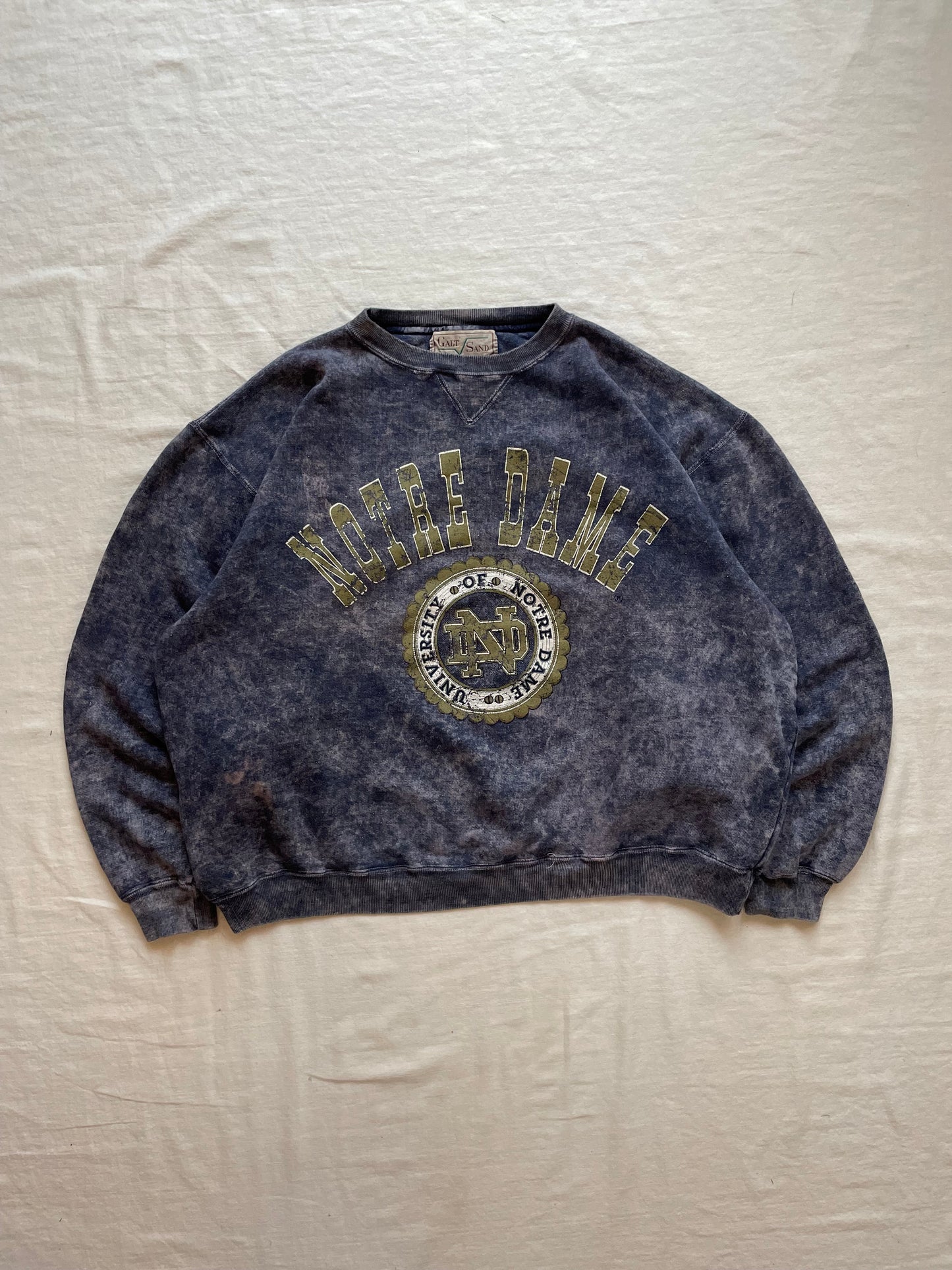 Vintage Notre Dame Acid Washed Crewneck Large/XLarge