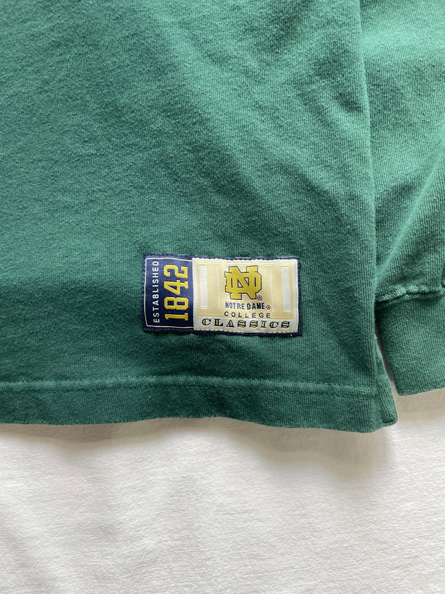 Vintage Notre Dame Green Rugby Polo Large/XLarge