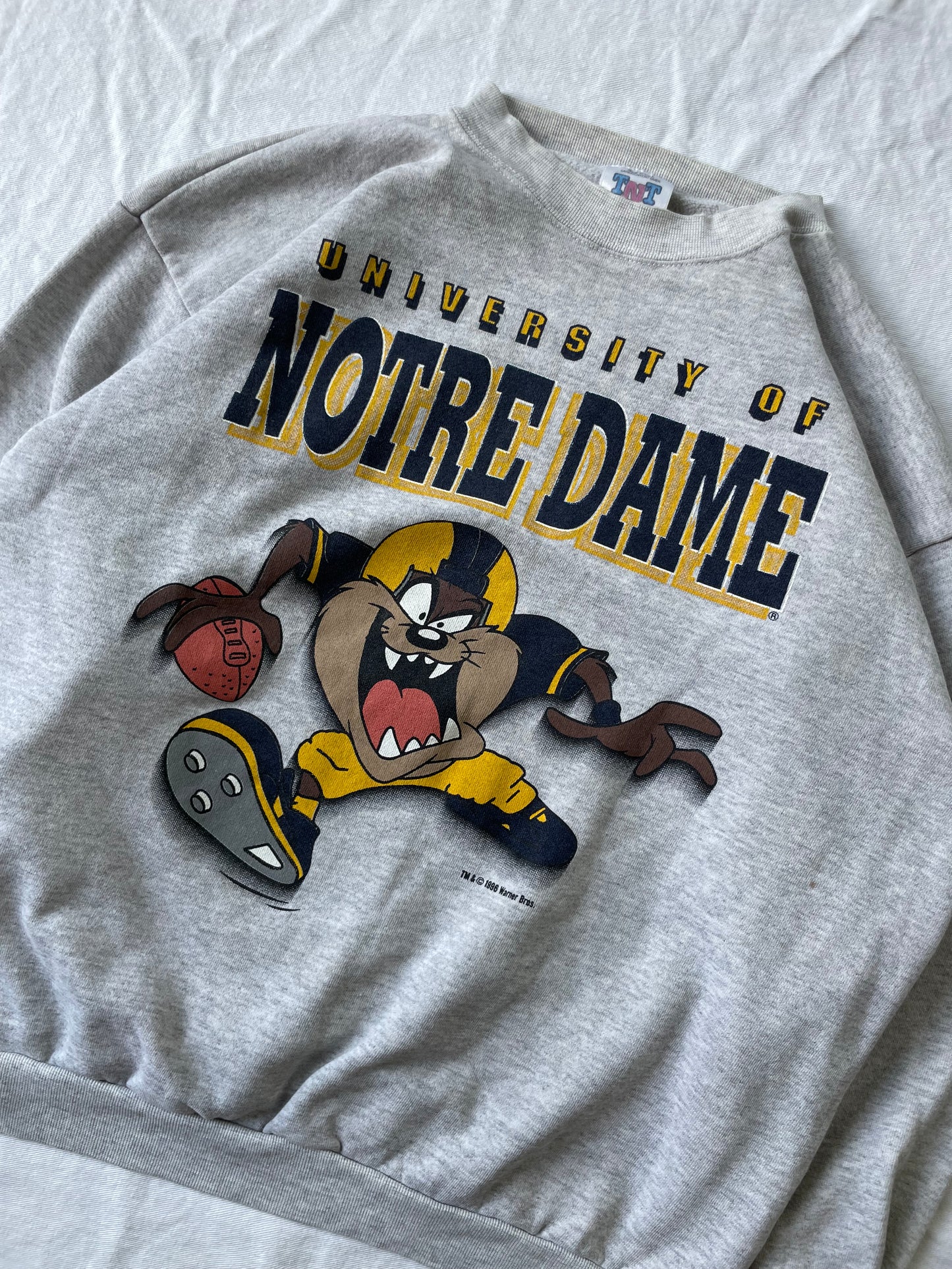 Vintage Notre Dame Taz Football Crewneck XLarge