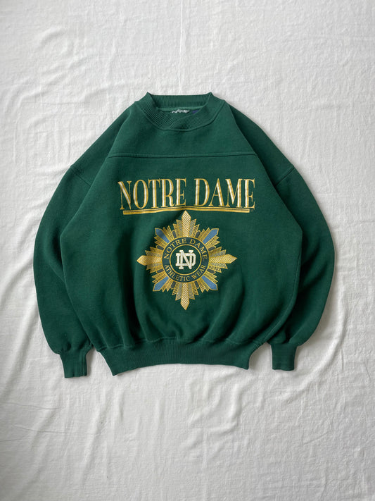 Vintage Notre Dame Green Crewneck Large
