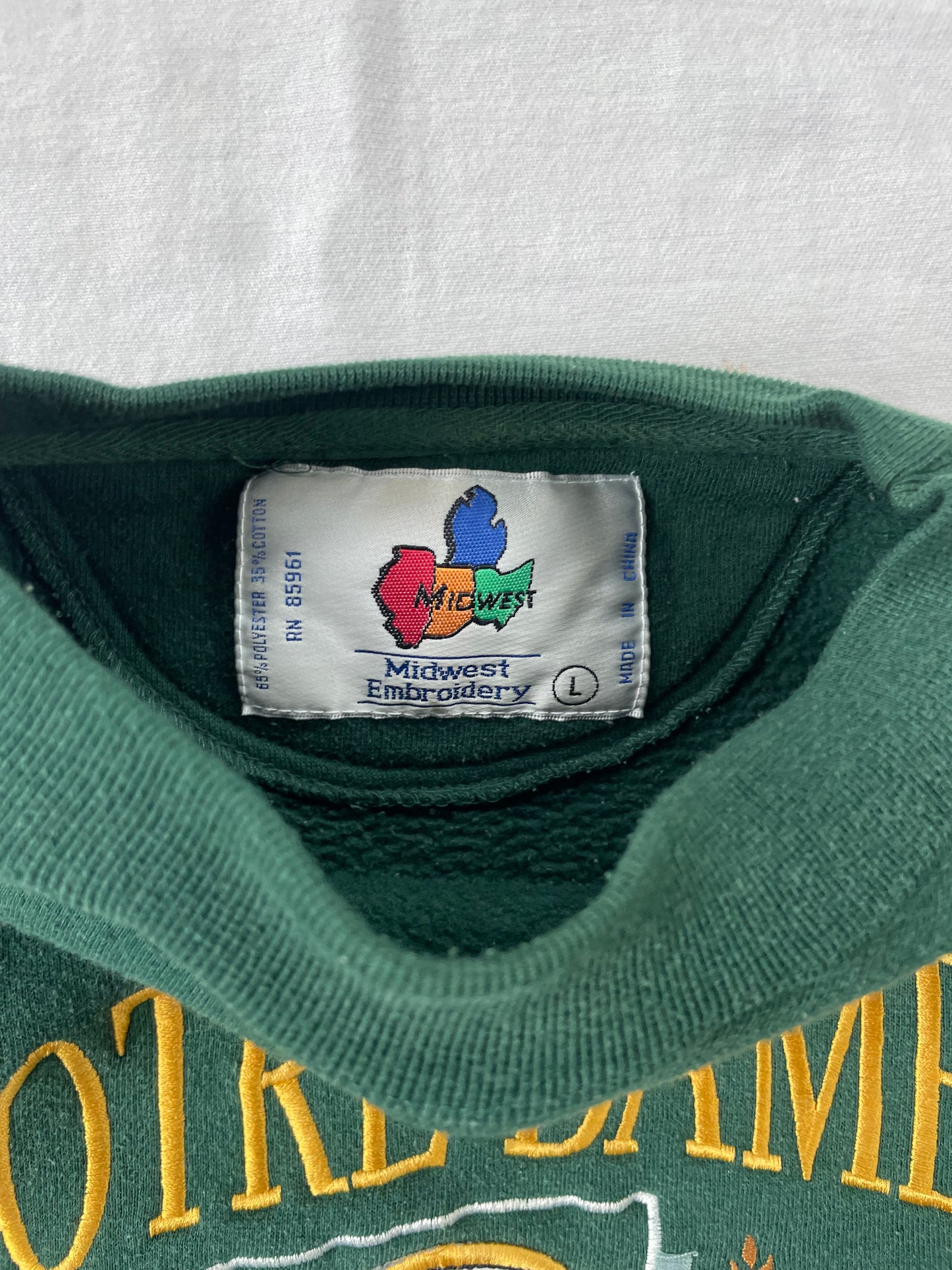 Vintage Notre Dame Green Crewneck Large