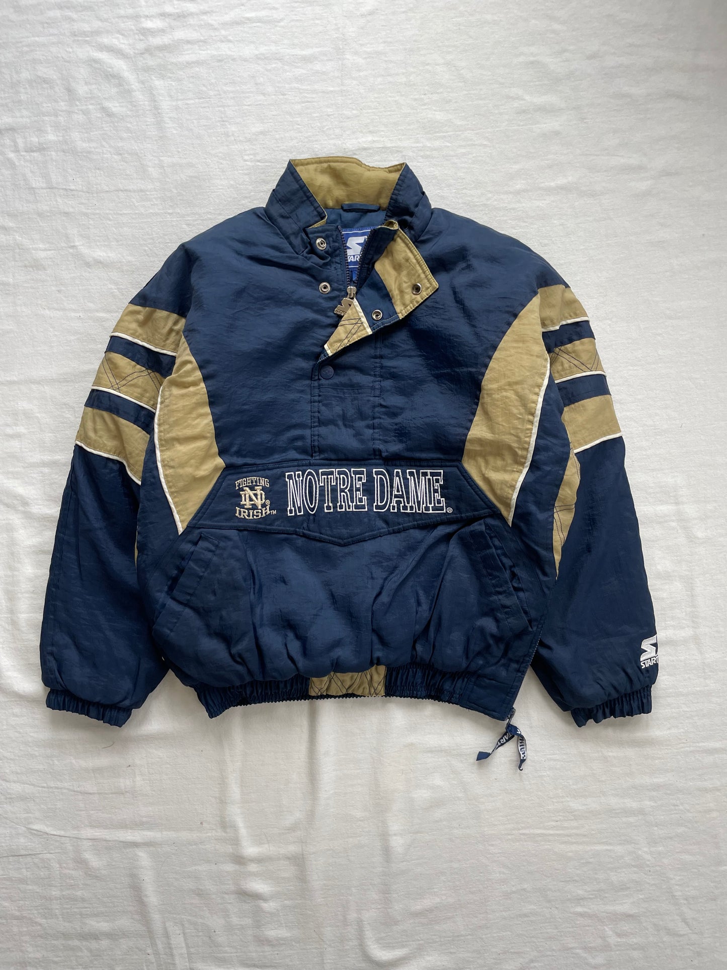 Vintage Notre Dame Starter Puffer Jacket Small