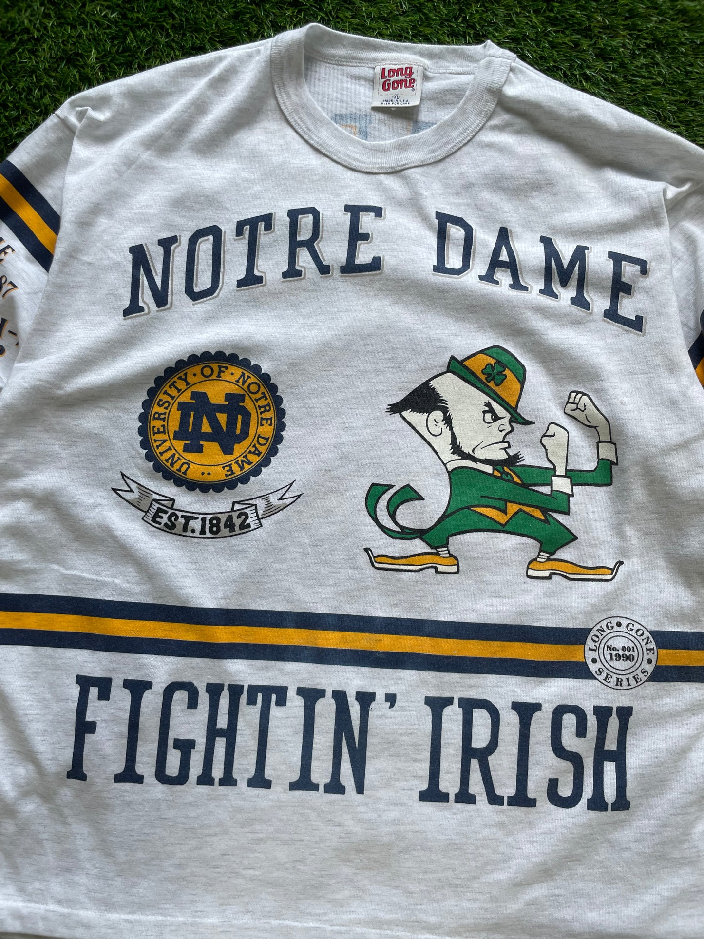 Vintage Notre Dame Football National Championship 3/4 Quarter Shirt XLarge