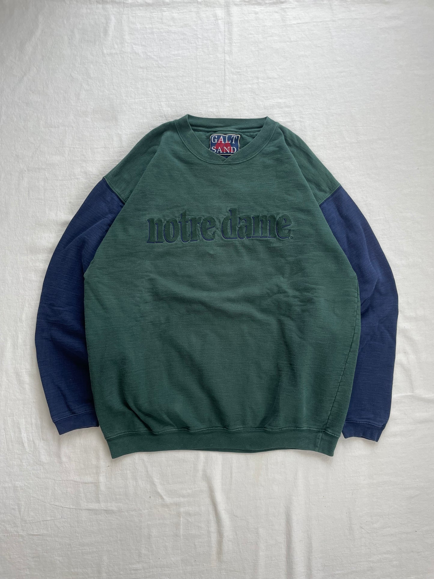 Vintage Notre Dame Green Crewneck Large