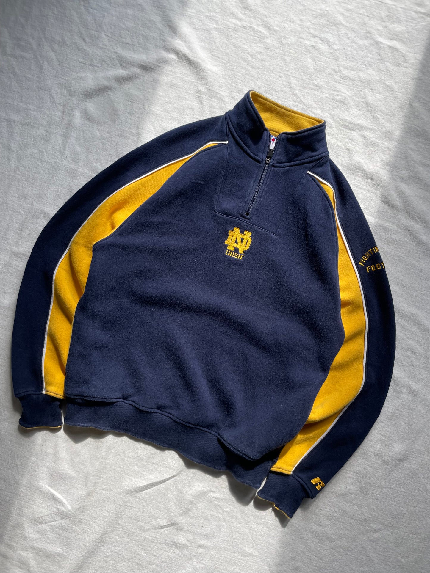Vintage Notre Dame Quarter Zip Sweatshirt Medium