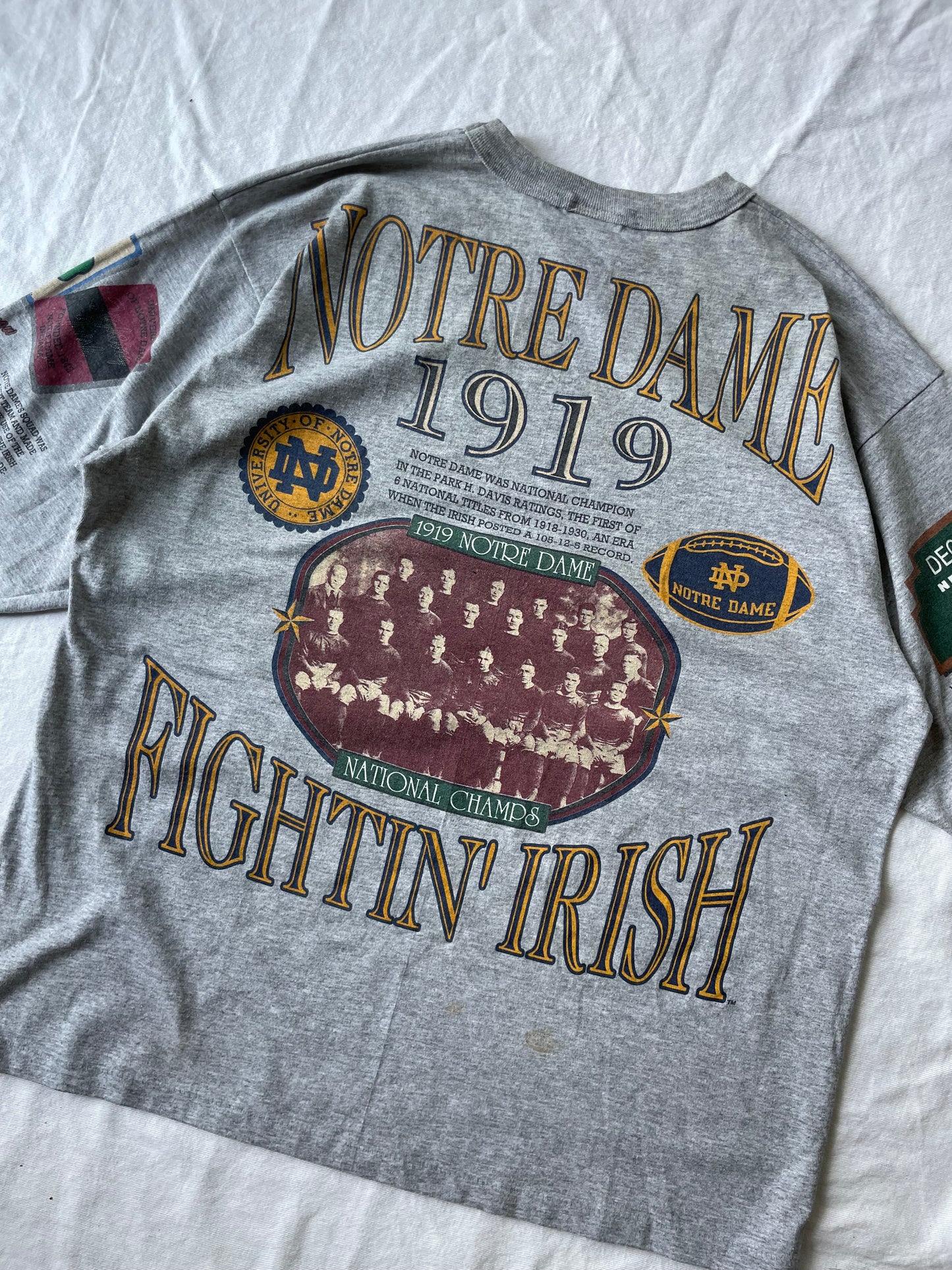 Vintage Notre Dame Football National Champions Shirt XLarge