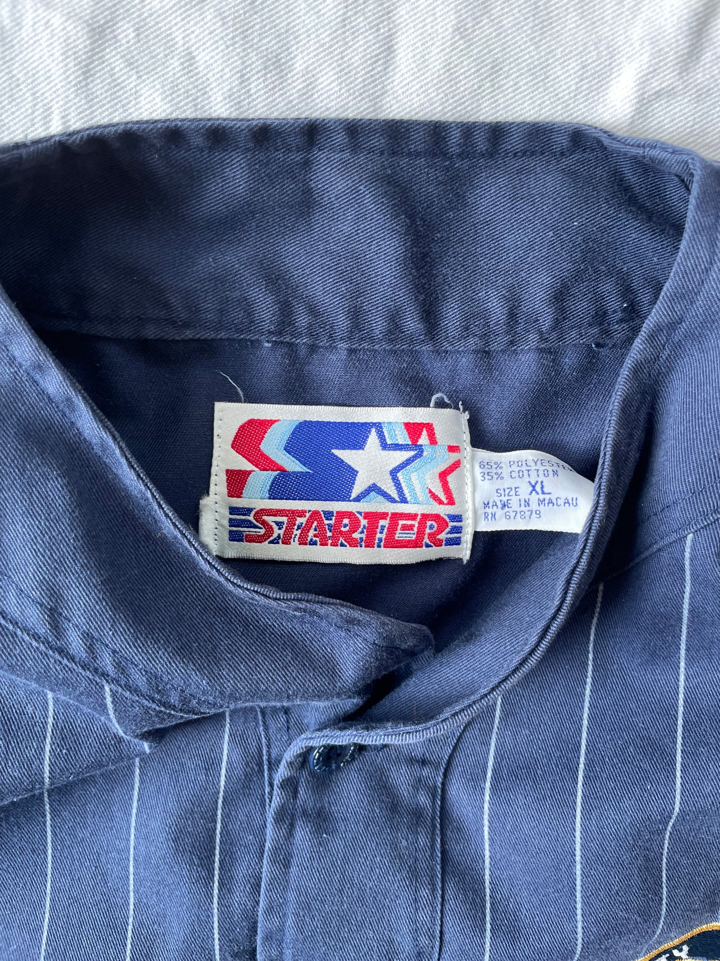 Vintage Notre Dame Pinstriped Baseball Jersey XLarge
