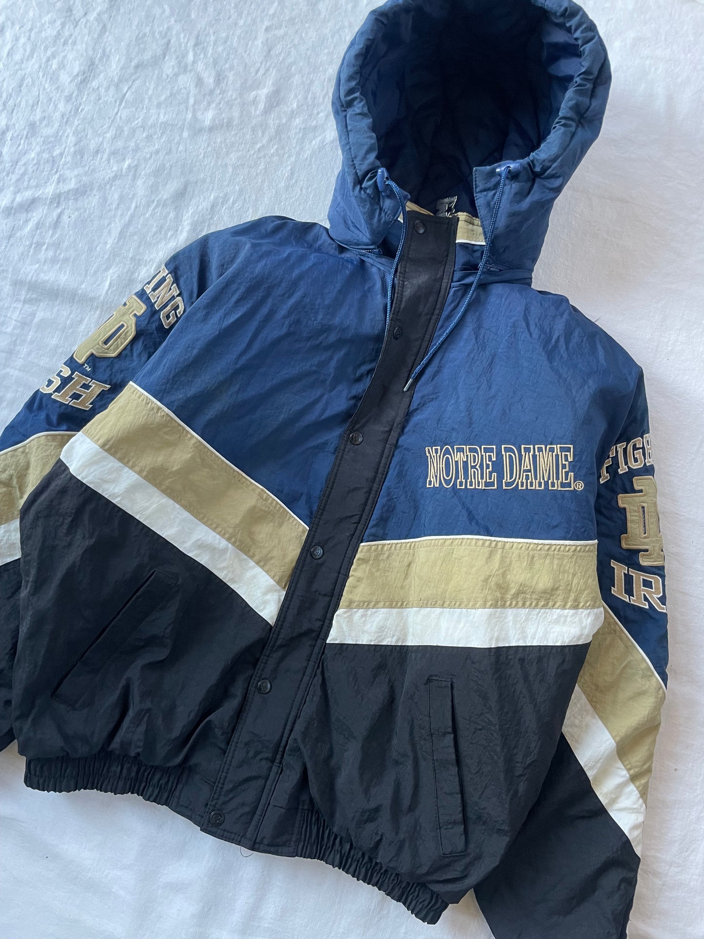 Vintage Notre Dame Starter Puffer Jacket Large