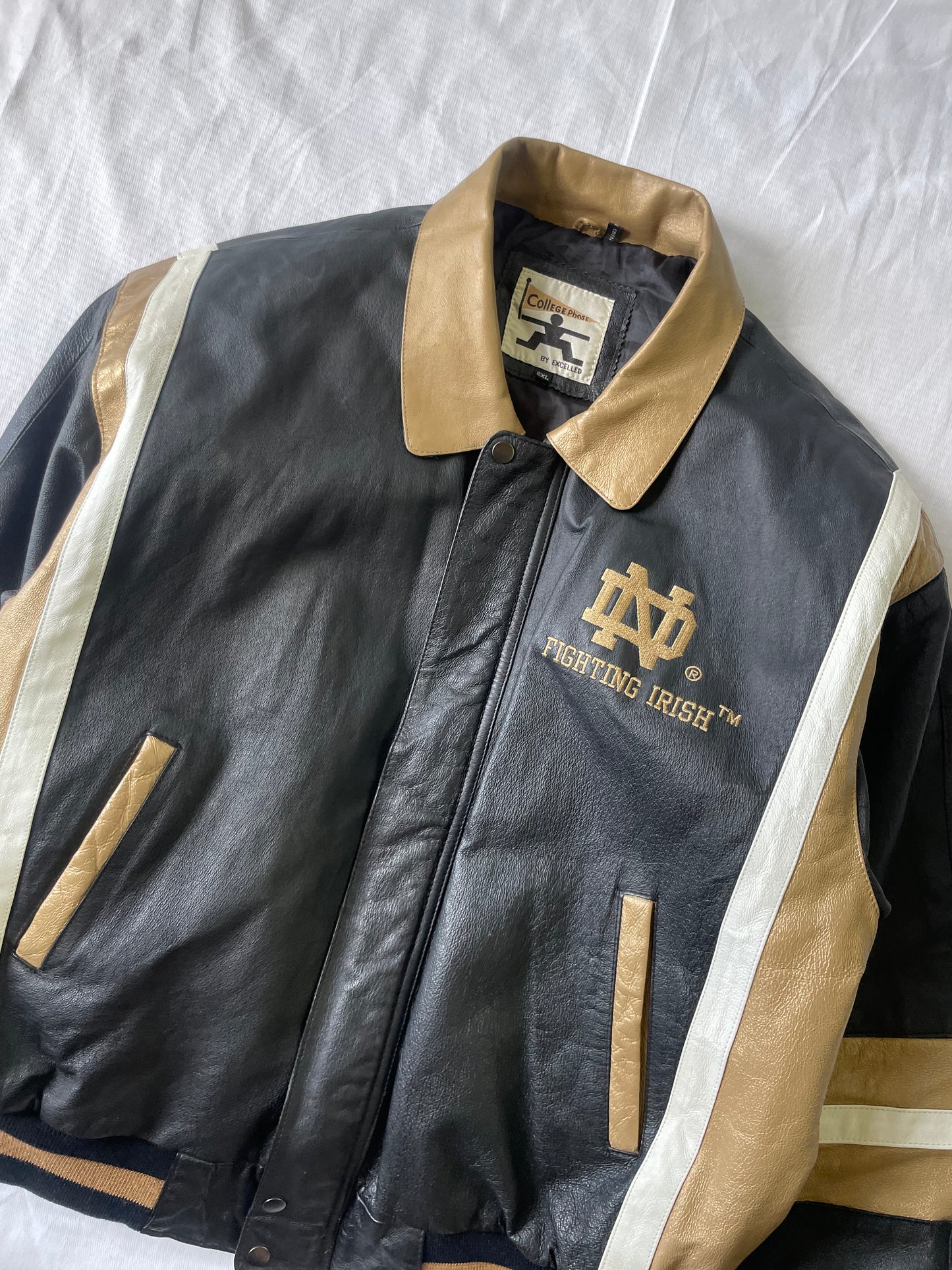 Vintage Notre Dame Leather Jacket 2XL