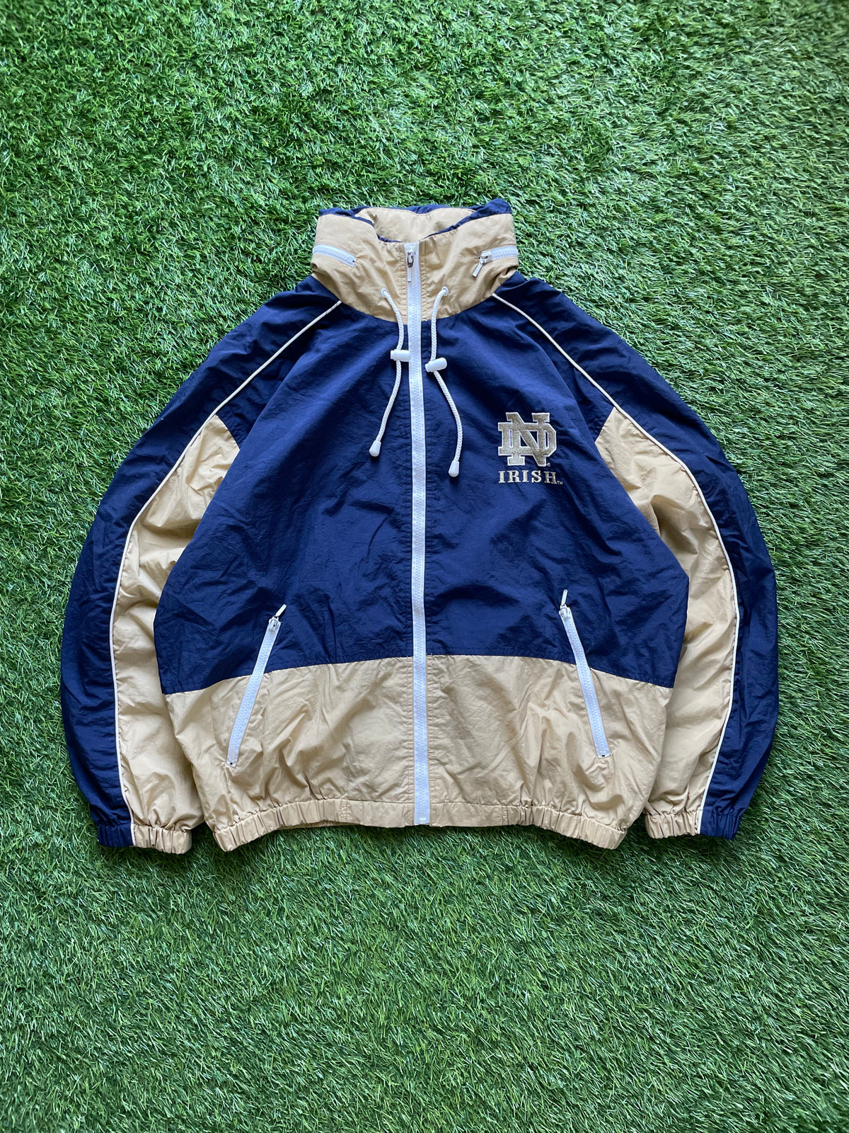 Vintage Notre Dame Irish Windbreaker Jacket Large