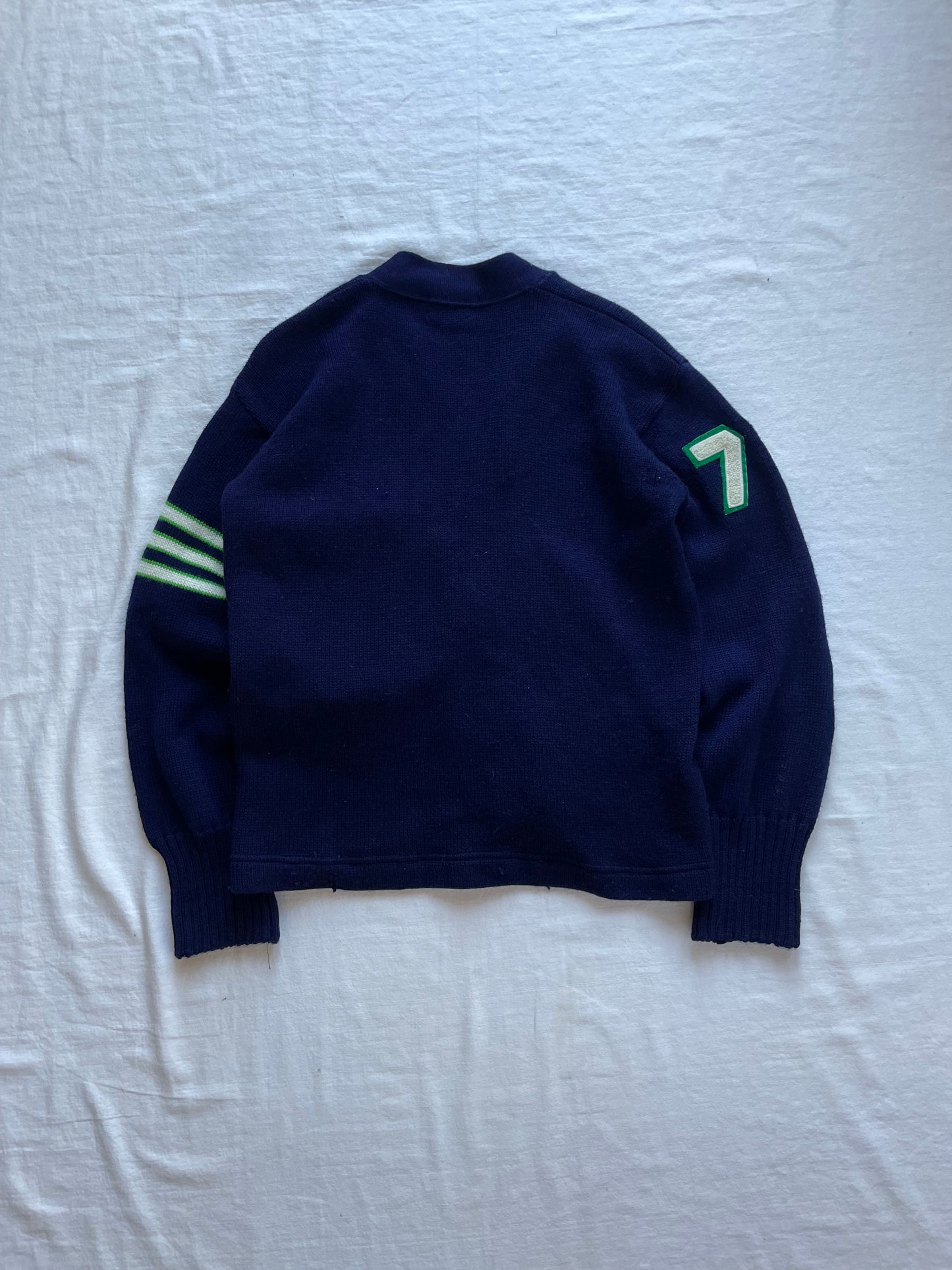 Vintage 1970 Notre Dame Varsity Cardigan Sweater Large