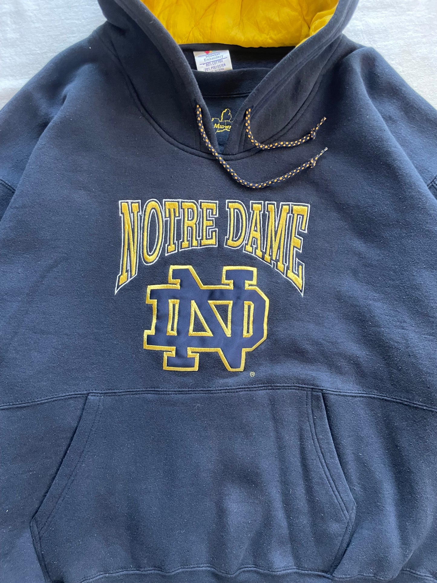 Vintage Notre Dame Hoodie Large